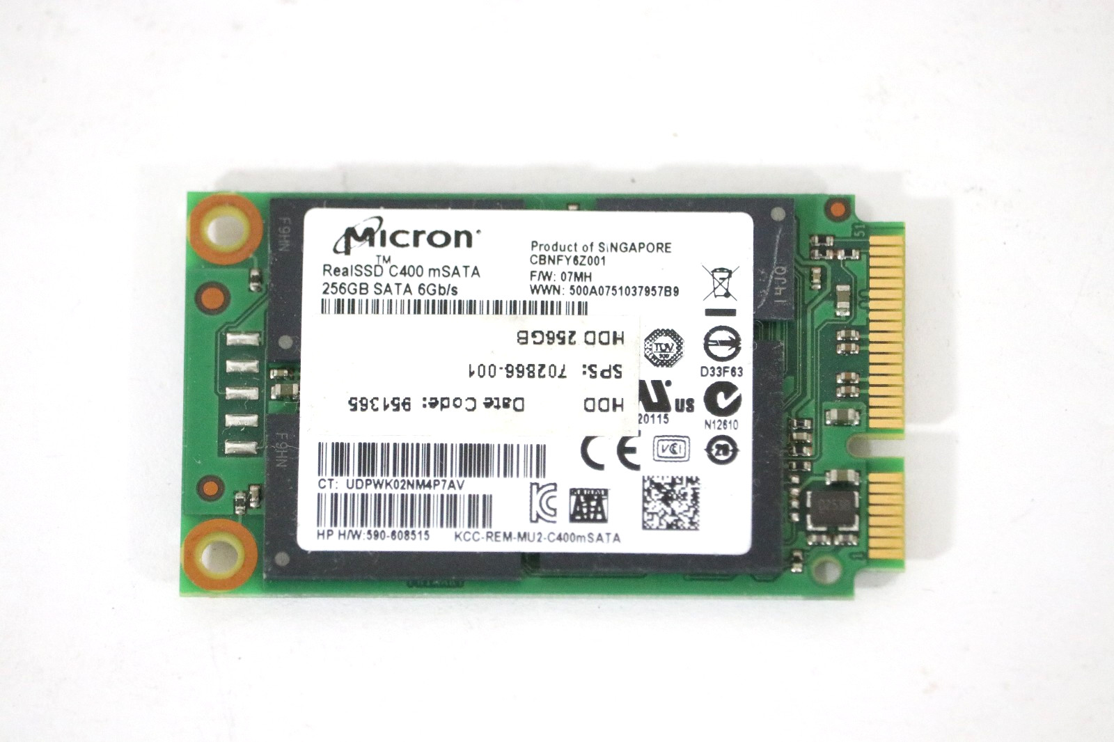 Micron RealSSD c400 mSATA 256GB SATA Internal - HP 679821-003 702866-001