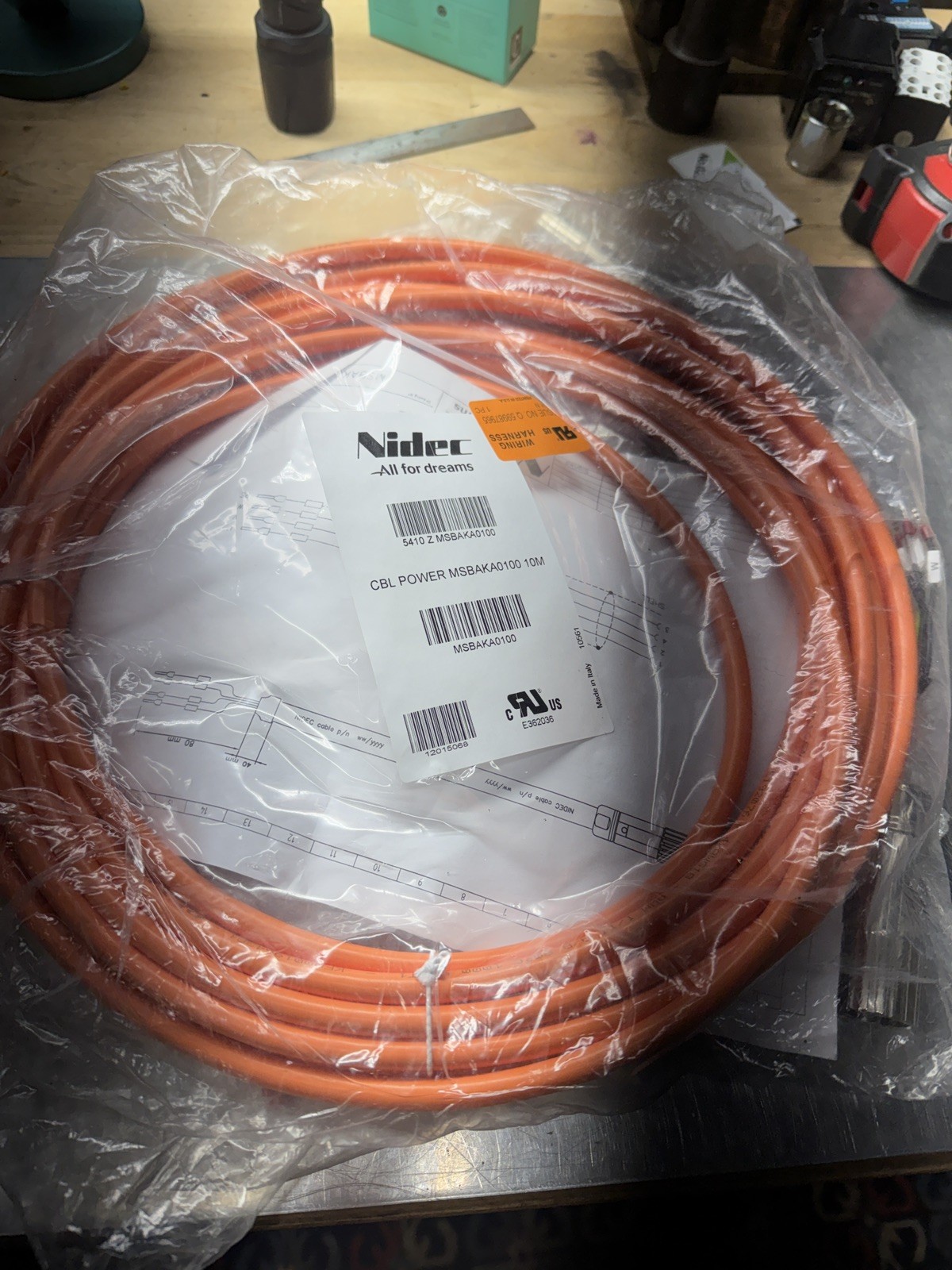 Nidec Power Cable MSBAKA0100 New in Bag 