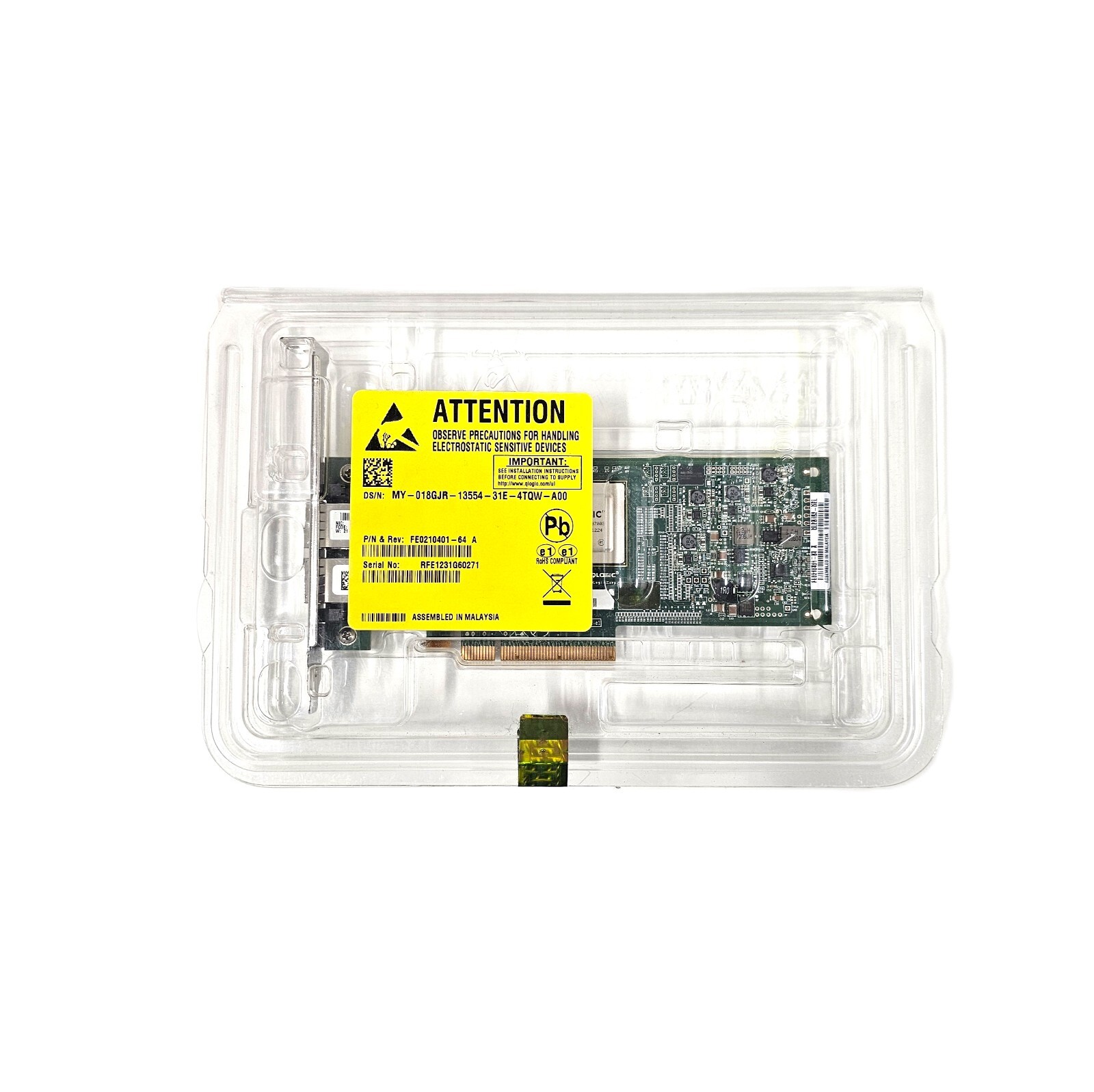 Dell 018GJR 10Gbe Dual Port CNA PCIE QLE8152 FH Full Height Network Adapter