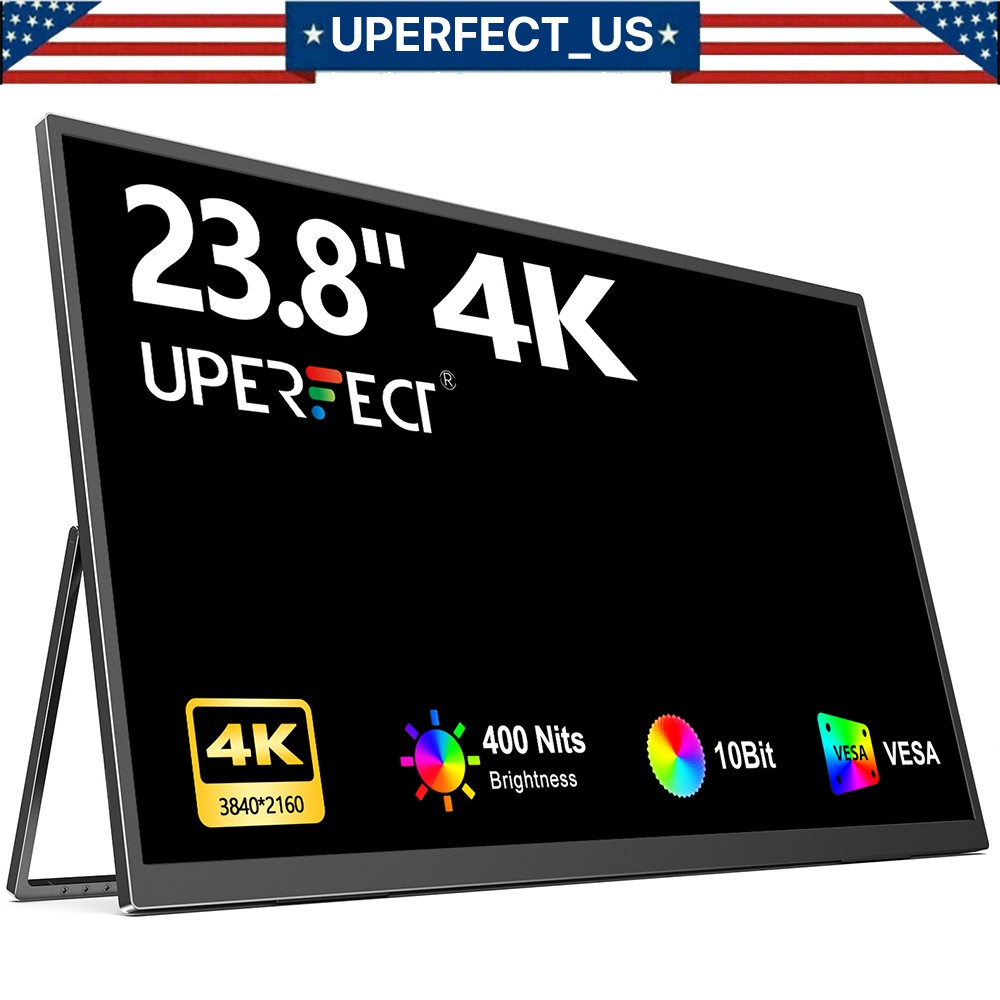 UPERFECT 23.8 Inch 4K Tragbarer Monitore 3840*2160 FreeSync Bildschirm Für Spiel