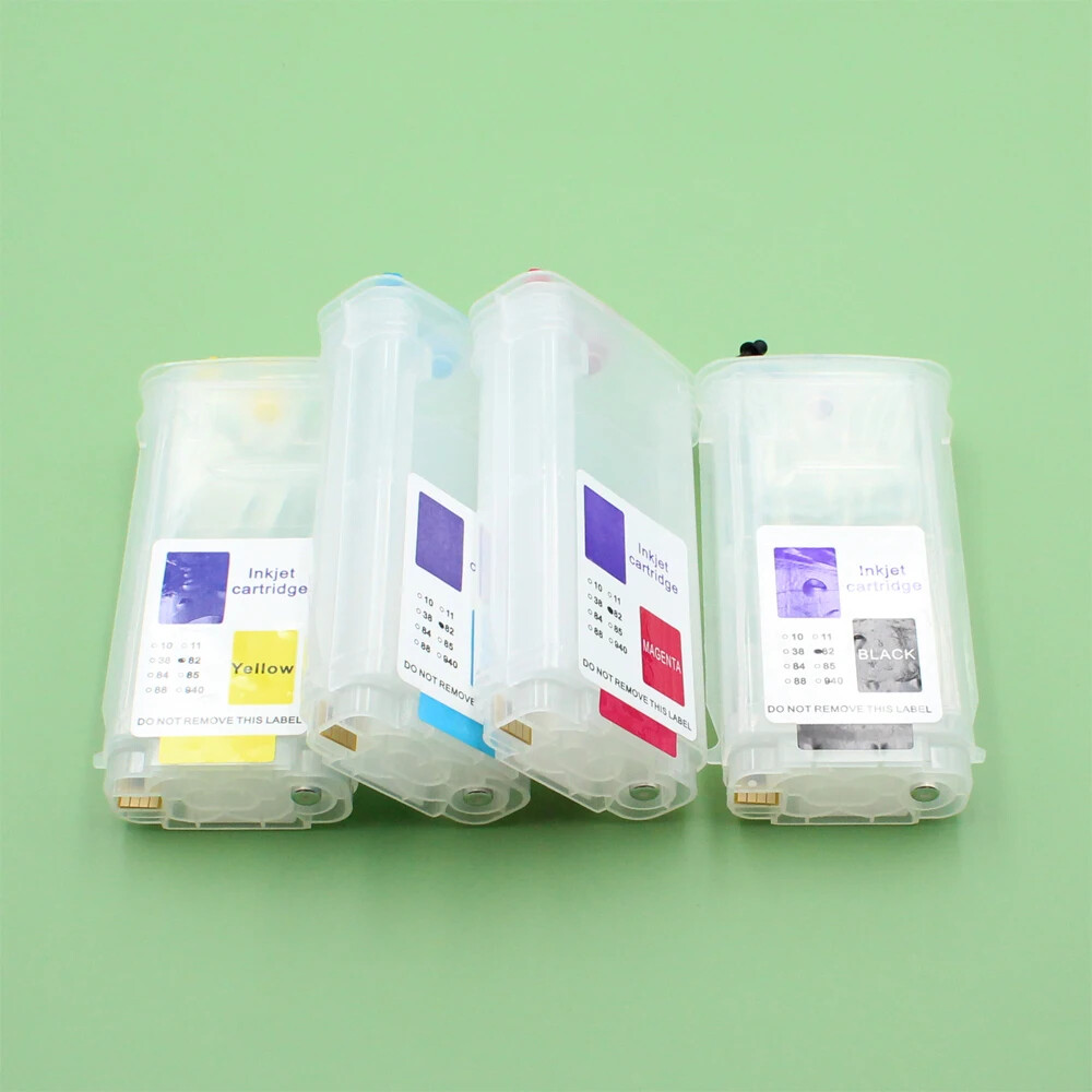 4PC/Set 728 728XL Refillable Ink Cartridge with Chip for HP T730 T830 printer