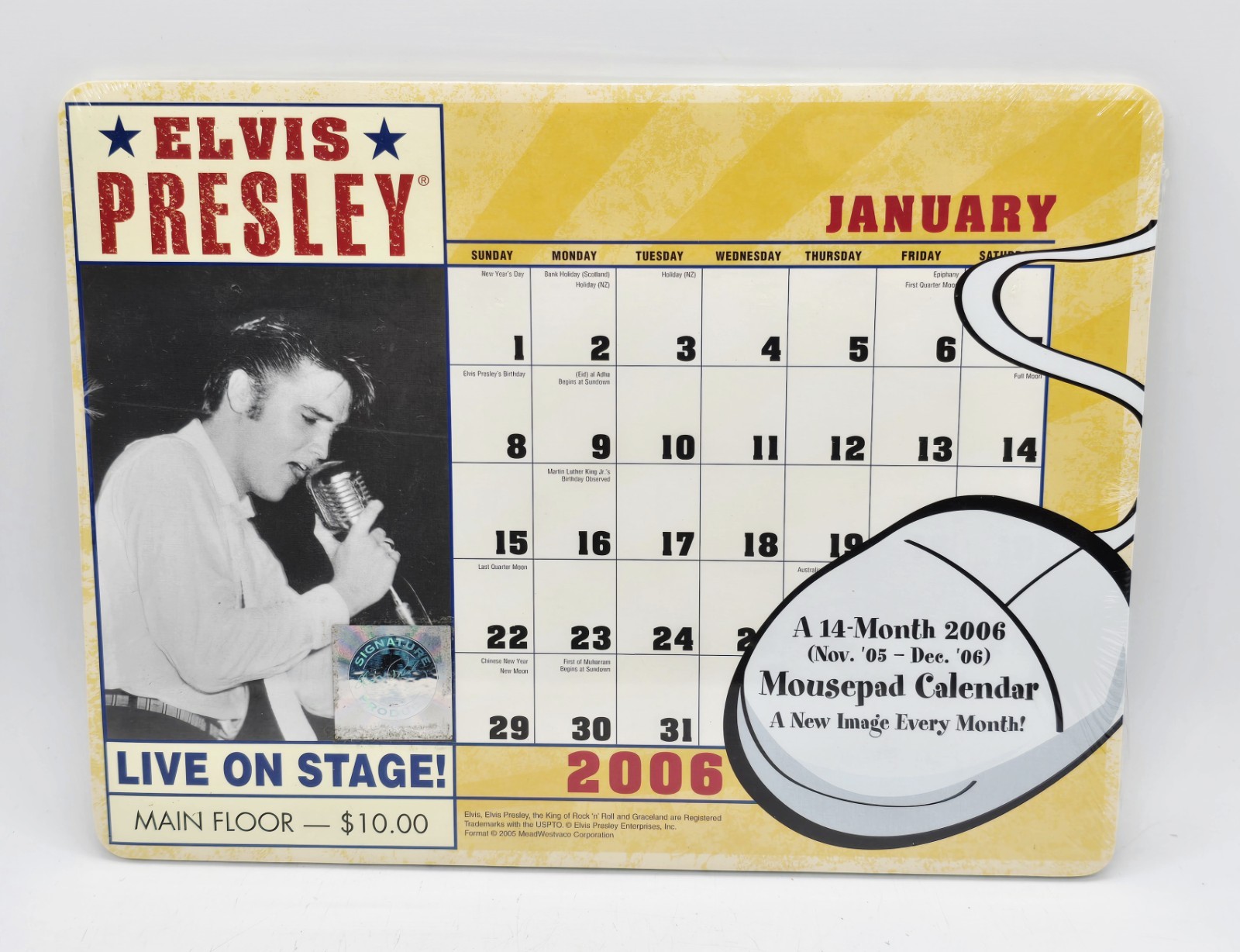 Elvis Presley Mouse Mat Calendar 2007 Brand New Sealed  