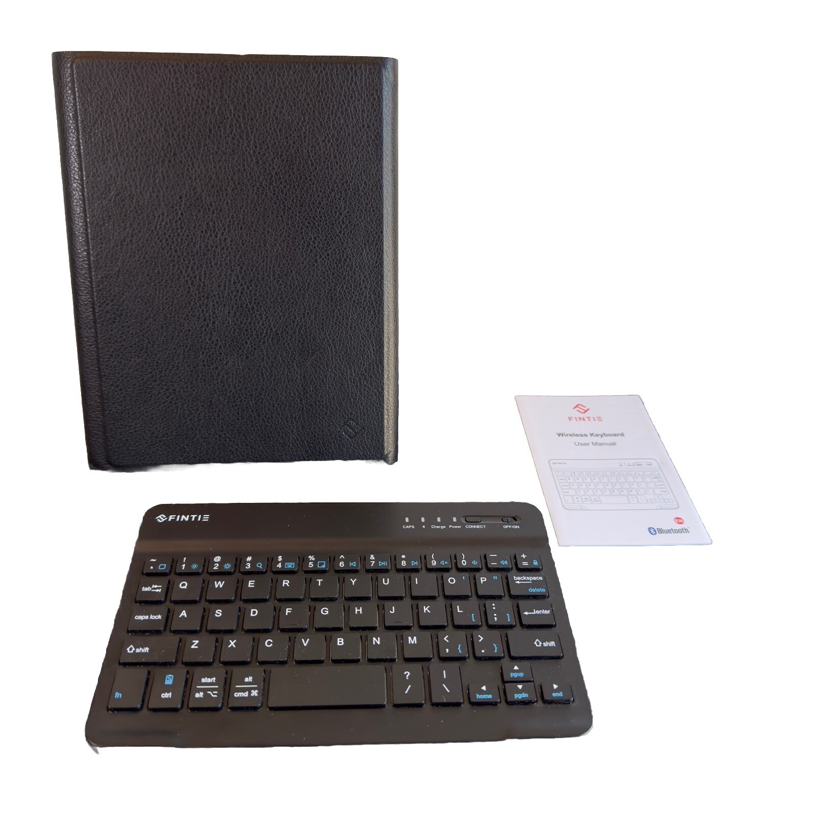 Wireless Keyboard and Faux Leather Case for iPad Mini (FINITE), Black, Tested