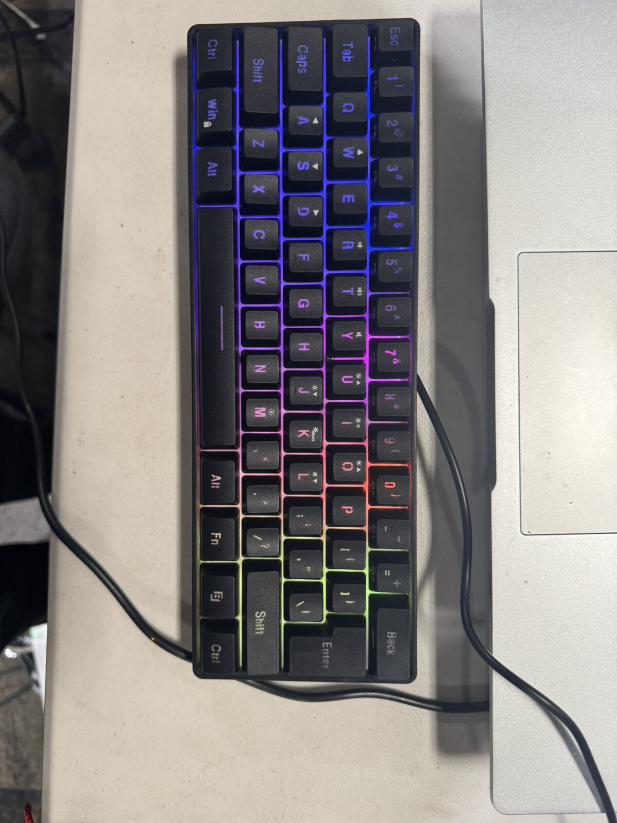 Snpurdiri 60% Wired Gaming Keyboard, RGB Backlit Ultra-Compact Mini Keyboard