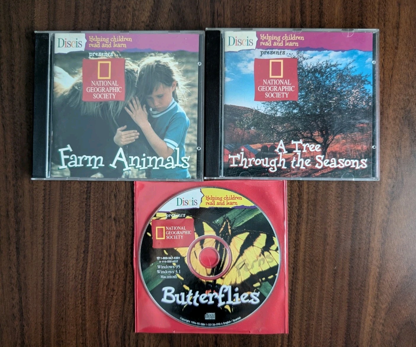 3x National Geographic Society - Educational CD’s Discis Butterflies Animals