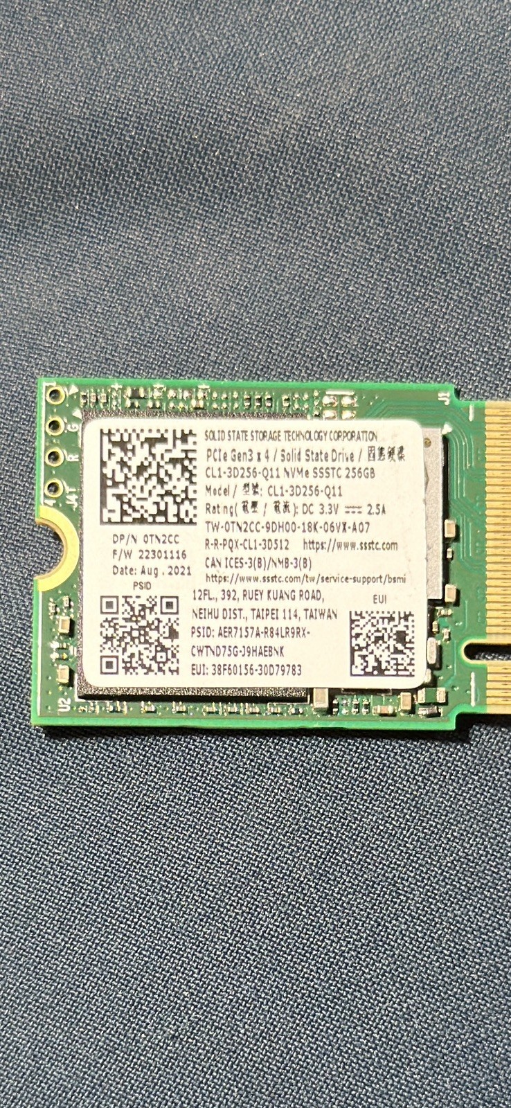 CL4-3D512-Q11 - 256GB GEN4 X4 NVMe SSD Module 84% health.  #s162