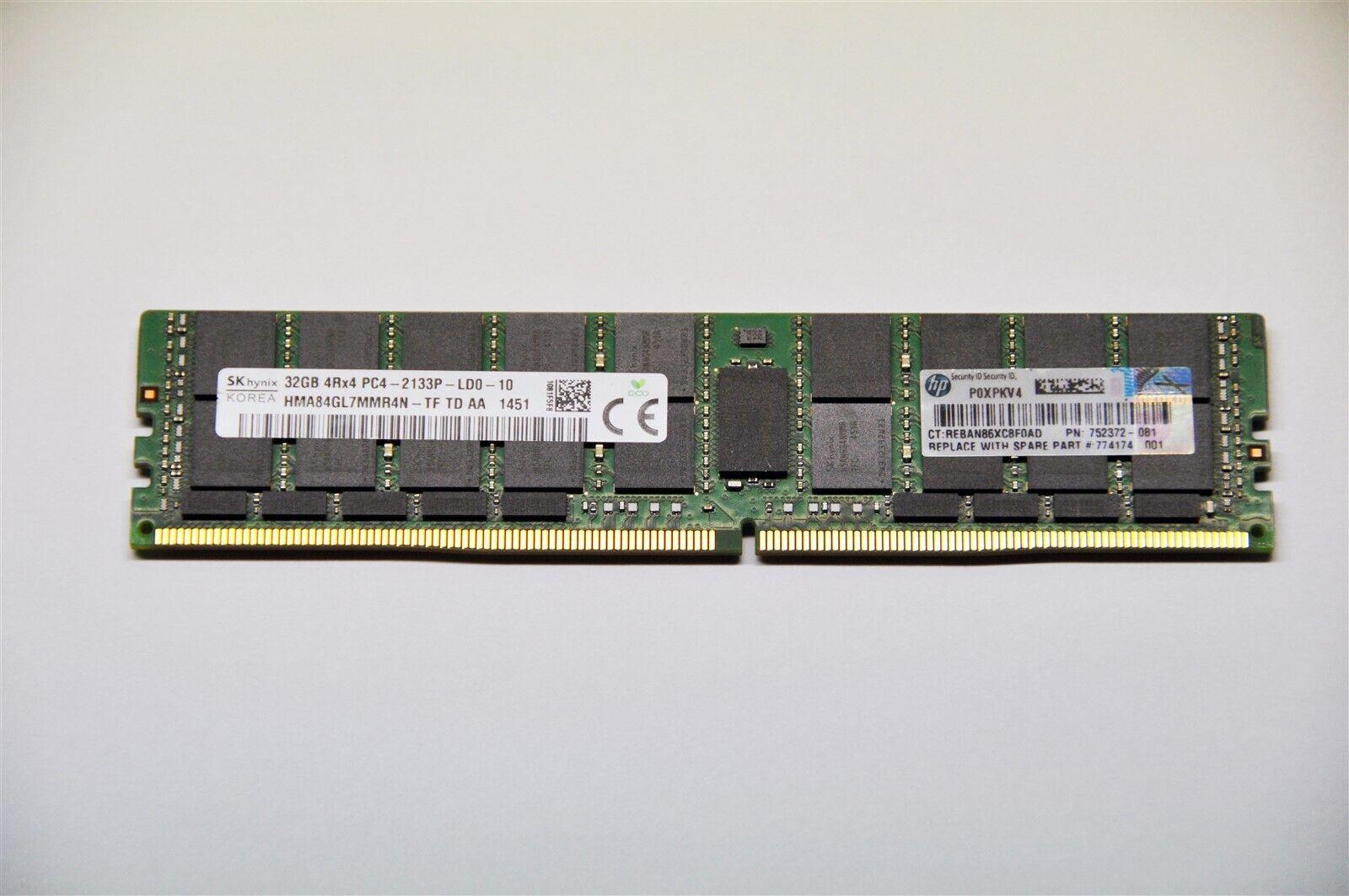 SK hynix DDR4 32GB Server RAM 2Rx4 PC4-2133P HMA84GL7MMR4N HP Part 752372