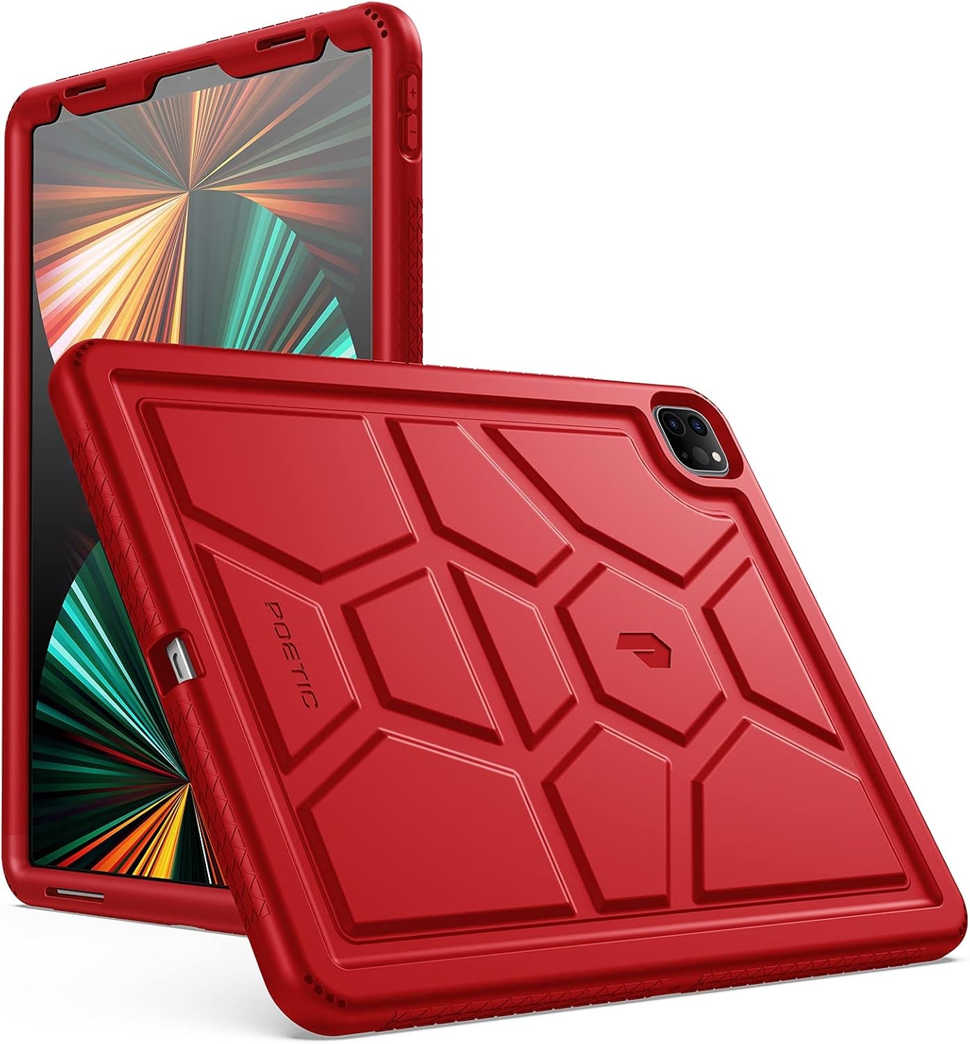 For ipad Pro 12.9 Case 2022/2021/2020/2018 Tablet Cover Red Soft Silicone