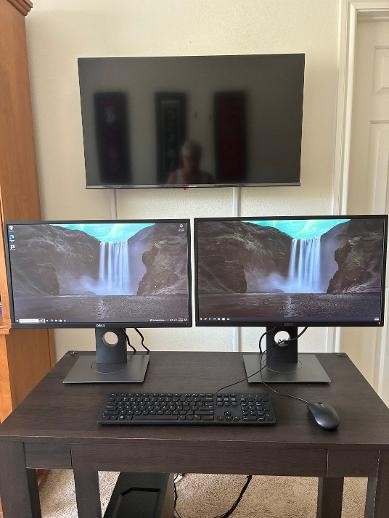 Dell Desktop i5-6600 32GB RAM SSD + Dual 24" Dell P2417H Monitors Full Setup