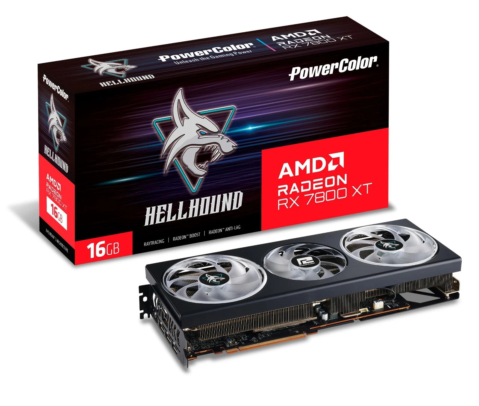 Origin Power Color Hellhound AMD Radeon RX 7800 XT 16GB GDDR6 RX7800XT GPU Black