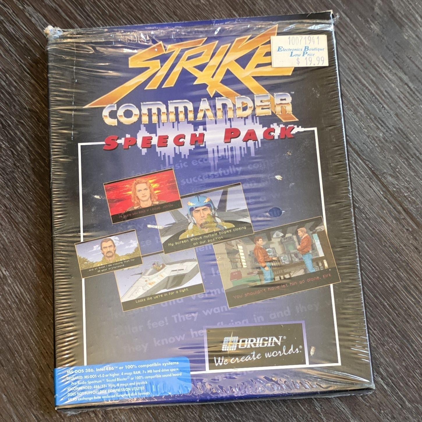 Vintage Strike Commander Speech Pack Game Origin Systems DOS New Sealed Box