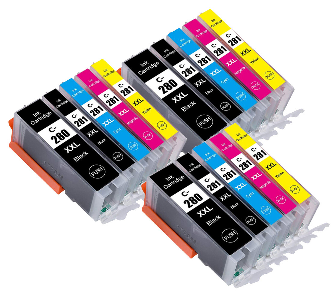 15PK XXL Ink Cartridges for PGI-280 CLI-281 Canon TS6120 TS6220 TR8520 Hi Yield