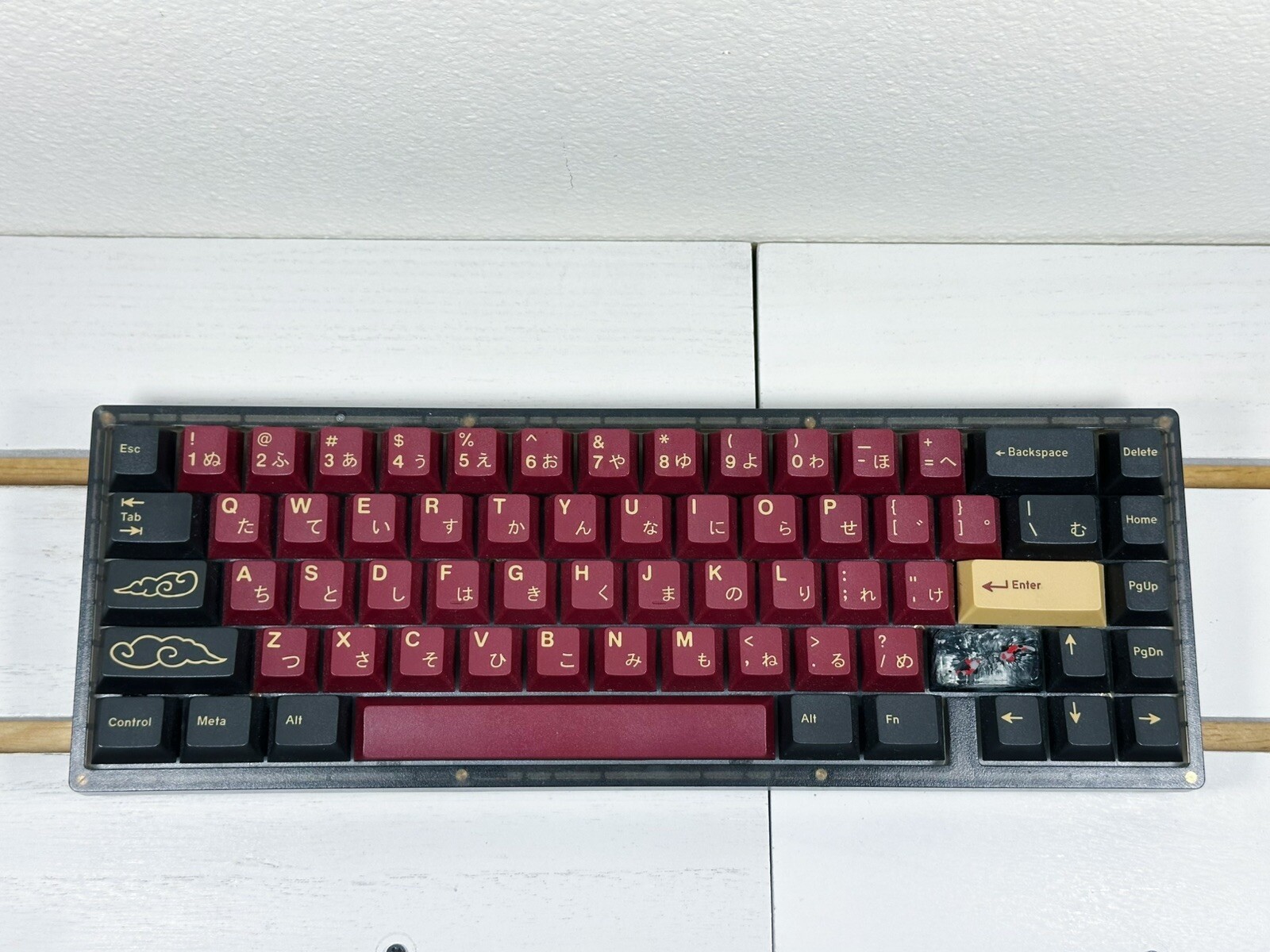 (AUTHENTIC GMK RED SAMURAI KEYCAPS) KBD67 Lite R4 Custom Mechanical Keyboard