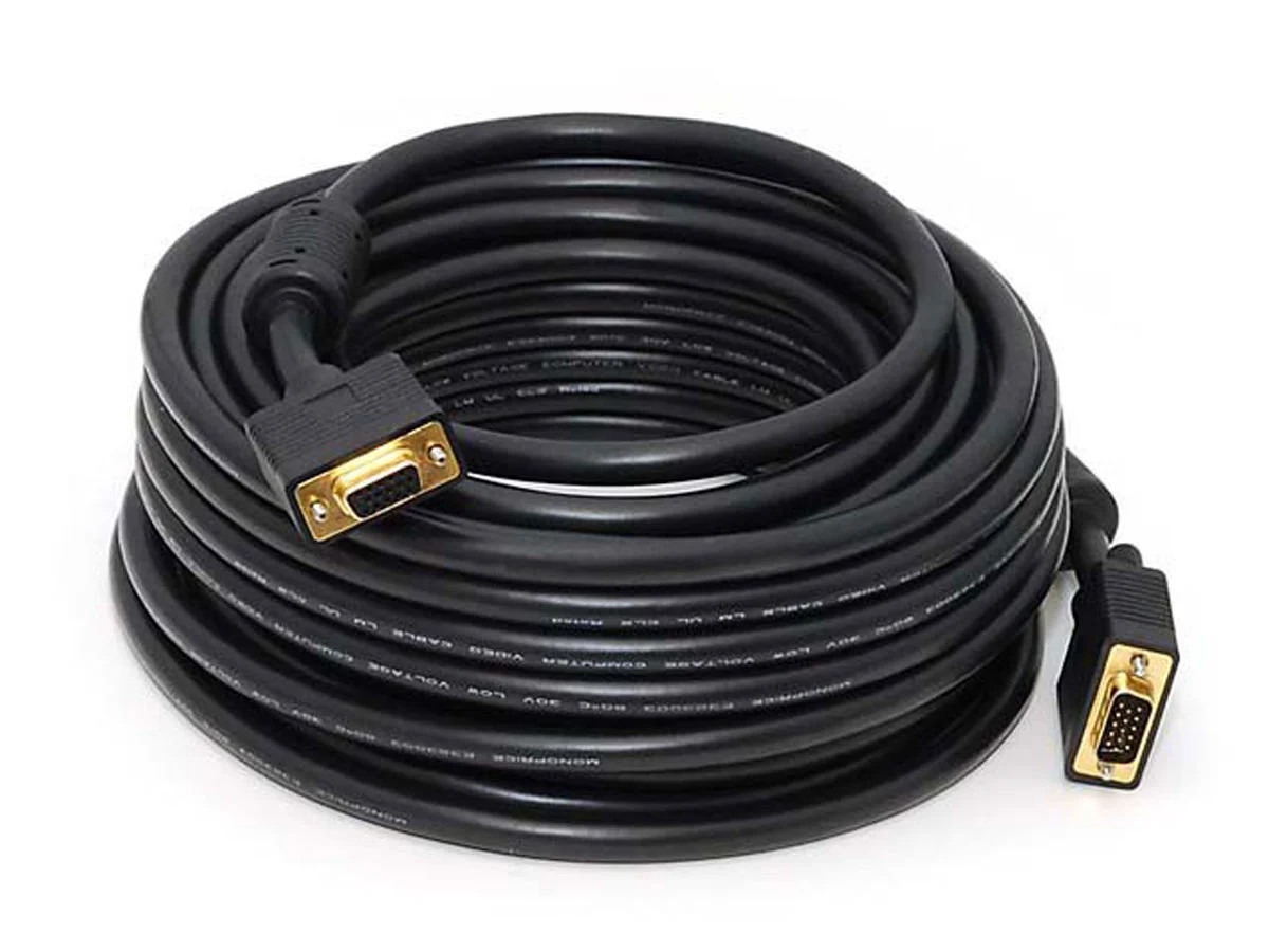 Super VGA M/F Cable - 50 Feet  W/ Ferrites For In-Wall Installation | CL2 Rated