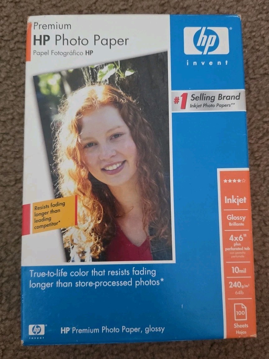 HP Premium Photo Paper for Inkjet Printer 4x6 100 Sheets