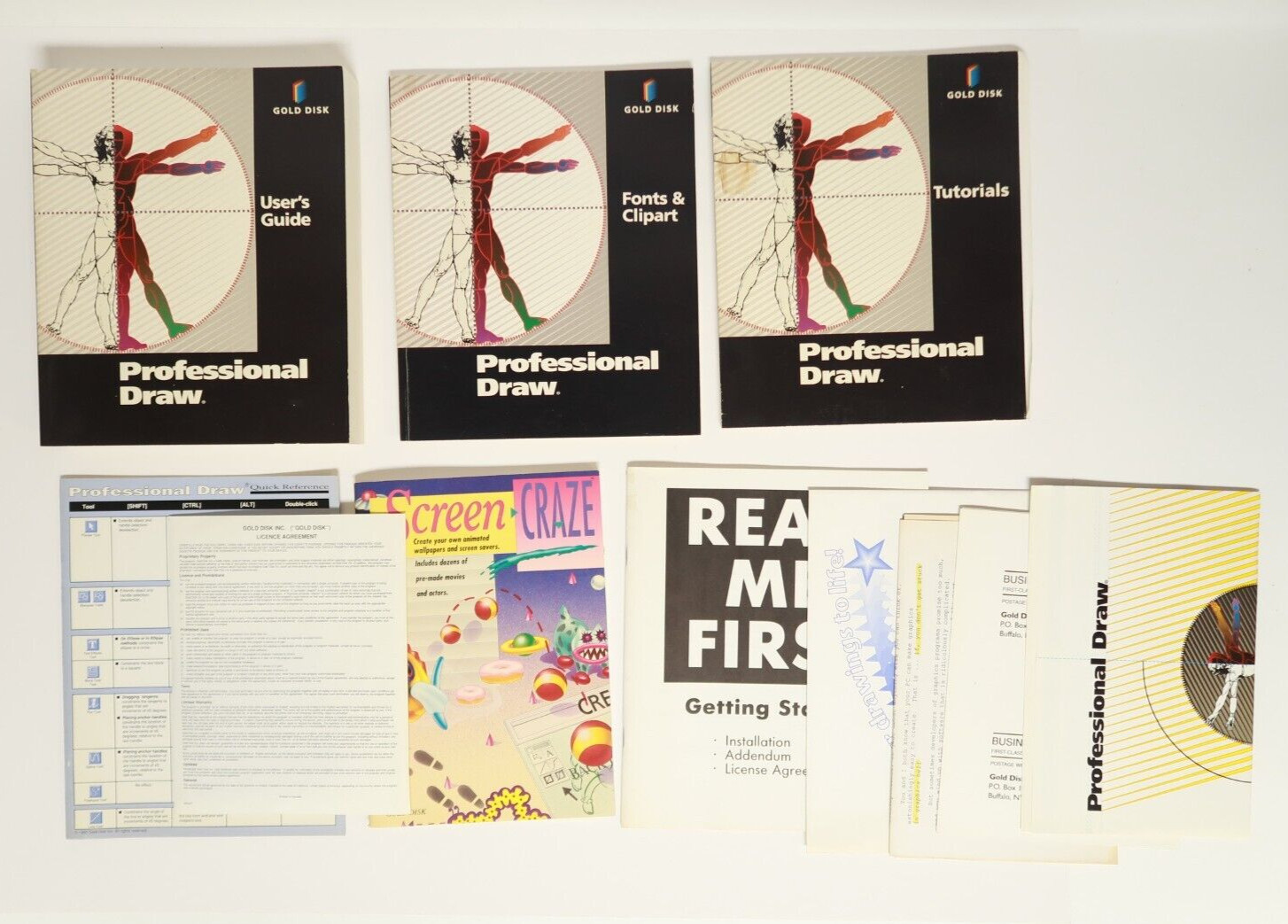 Professional Draw Gold Disk PC Vintage Computer Program Software 3.5" Hard Disk