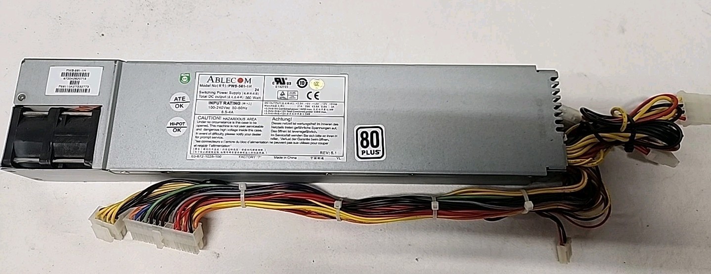 Supermicro Ablecom PWS-561-1H ATX12V & EPS12V Switching Power Supply