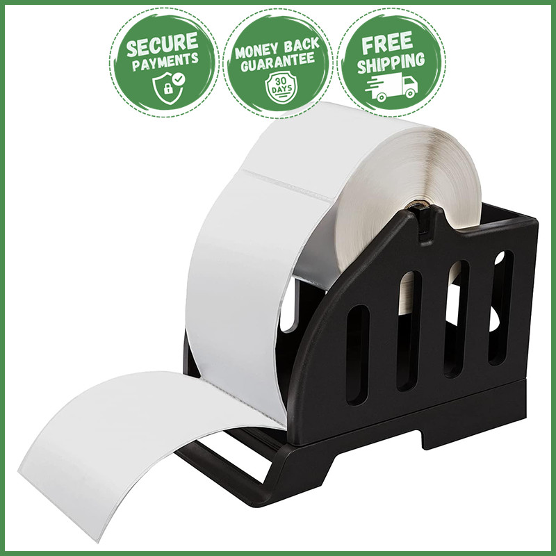 ROLLS LABEL HOLDER FAN-FOLD LABELS Thermal Label Printer 4x6 Plastic Stand NEW