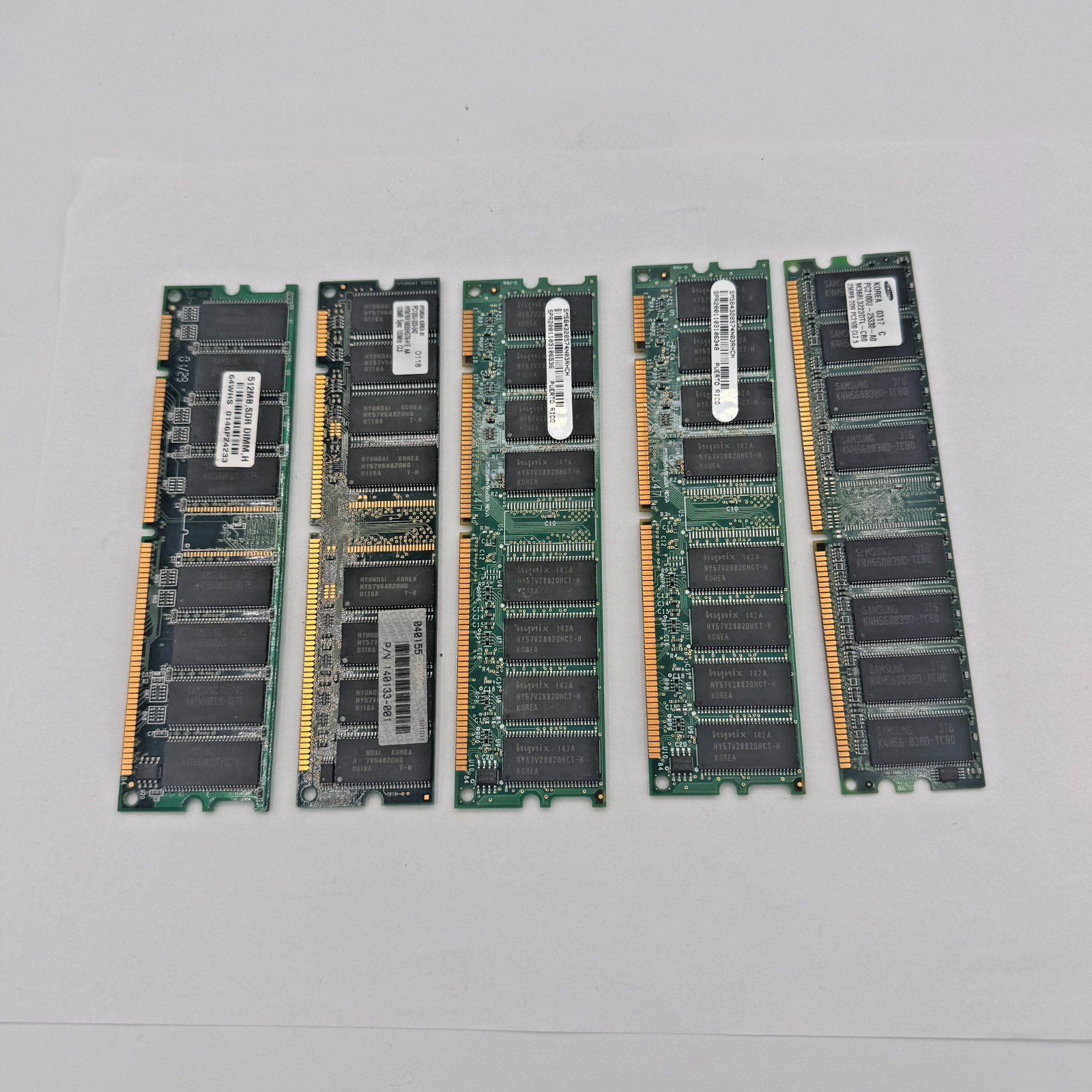 Lot of 5 RAM Sticks 3x256 MB 1x128MB & 1x512 MB RAM Memory Modules