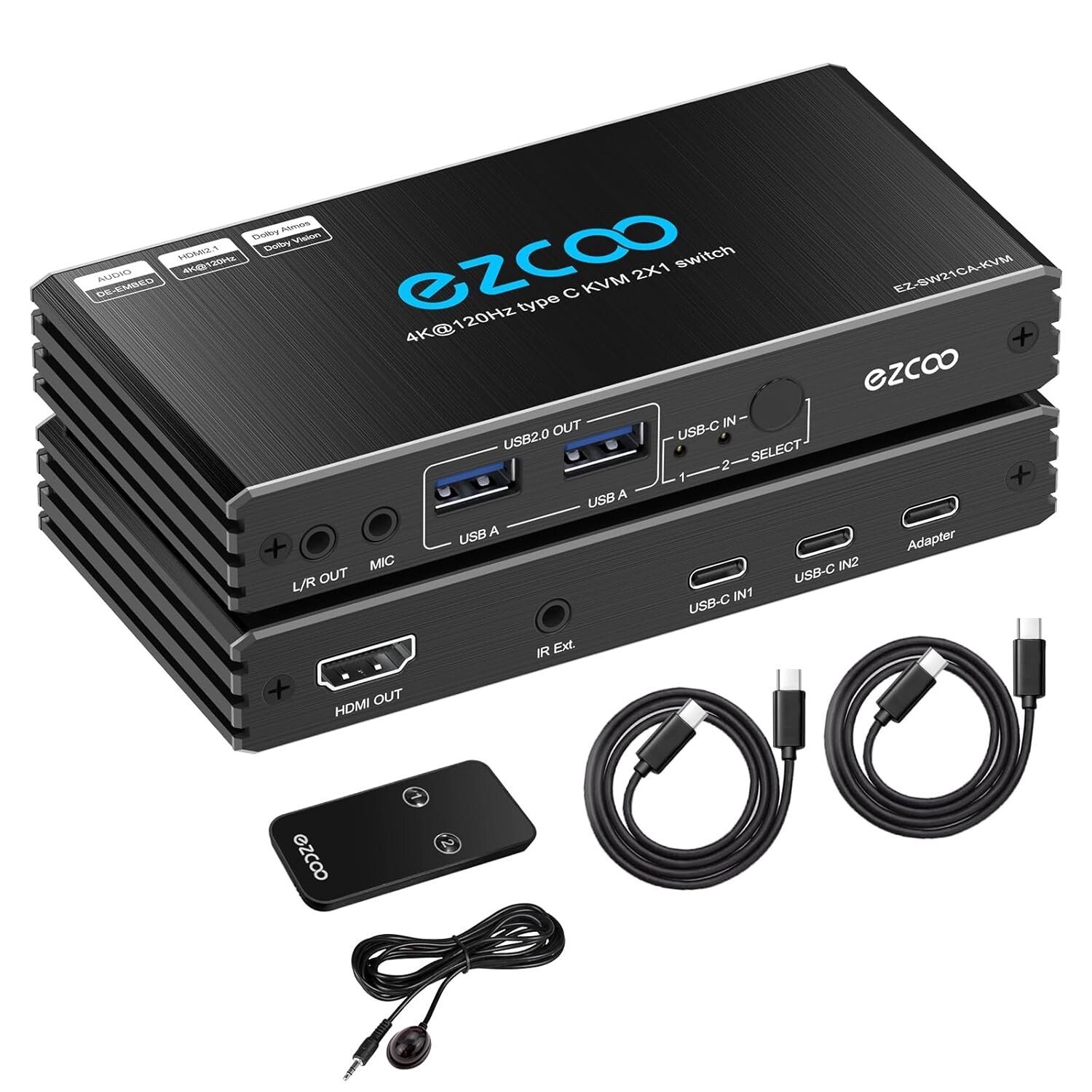 4K@120hZ HDMI 2.1 KVM Switch USB 2.0 2 Ports, 2 Laptops 1 Monitor, Brand New