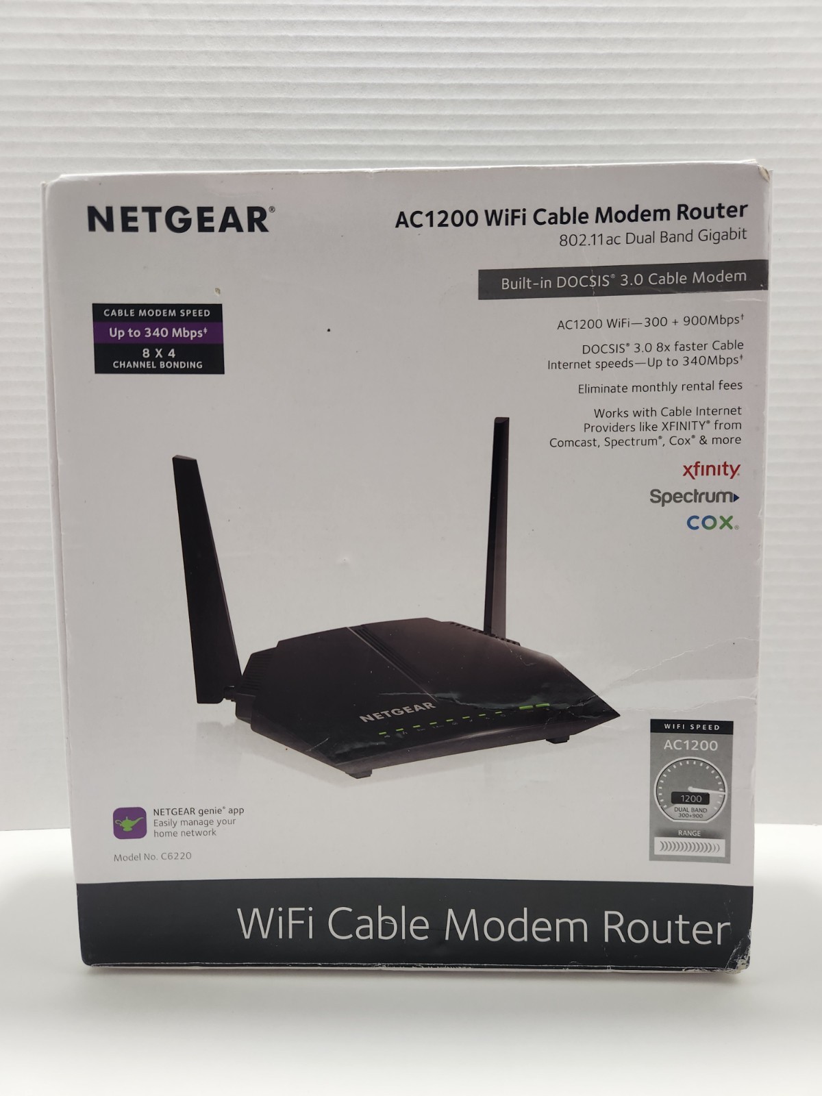 NETGEAR AC1200 DOCSIS 3.0 Cable Modem Router C6220 Xfinity Spectrum Cox