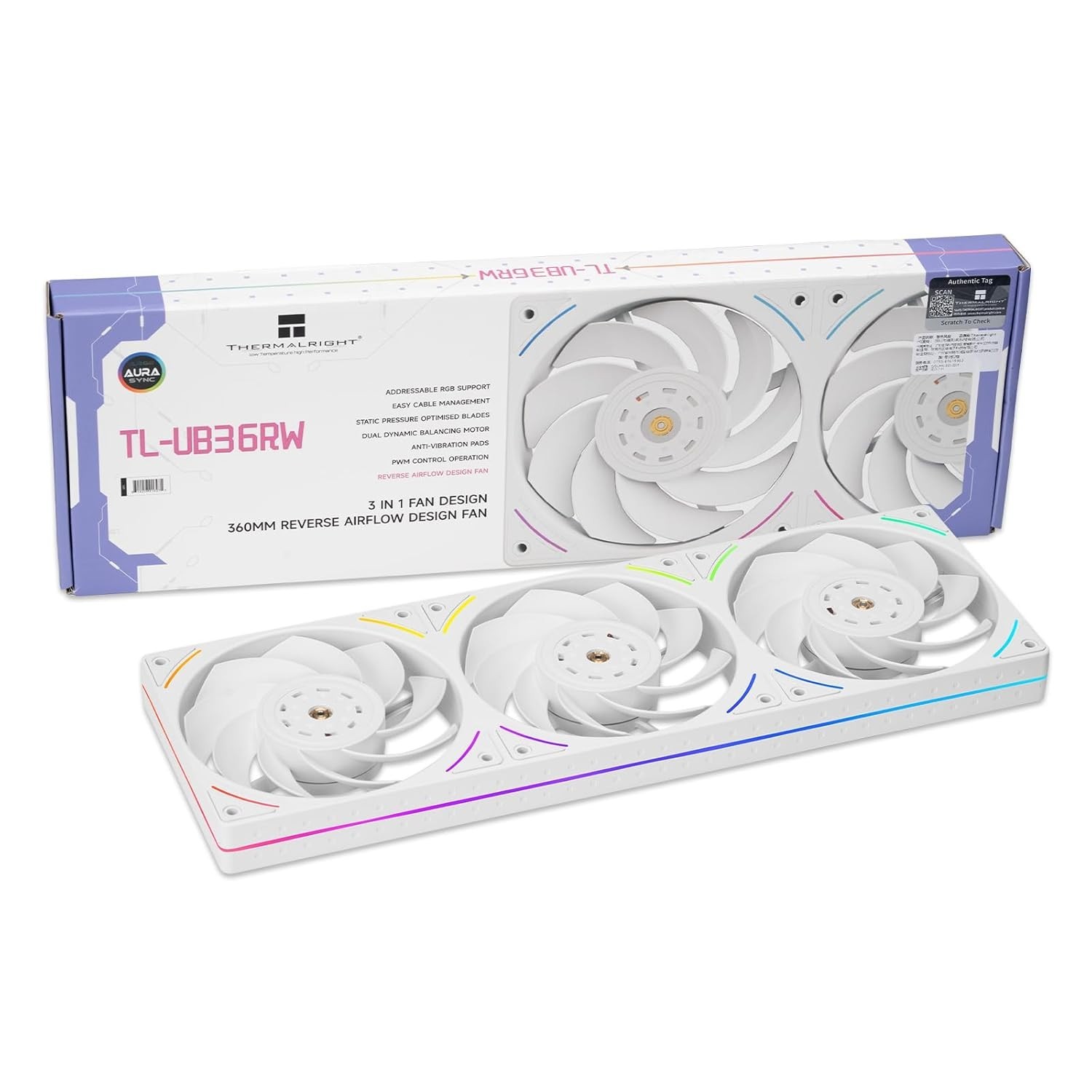 TL-UB36W 360mm Single-Frame PC Cooling Case Fans - PWM 2150 RPM Speed | ARGB ...