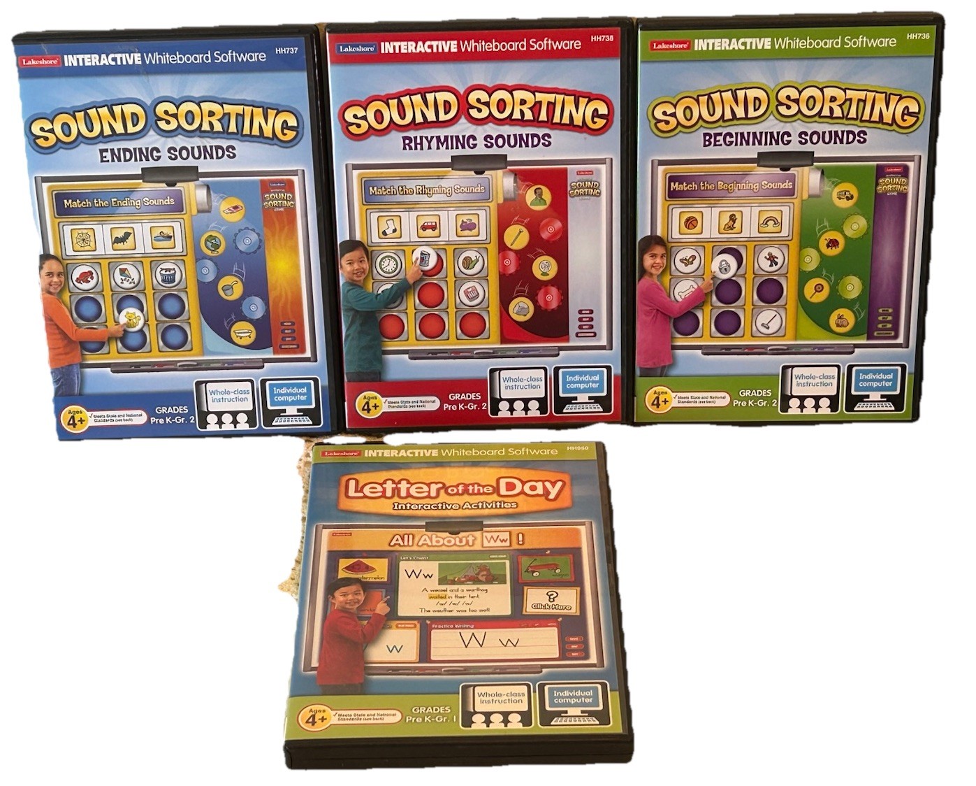 Sound Sorting & Letter Of The Day Lakeshore Interactive Whiteboard Software CD’s