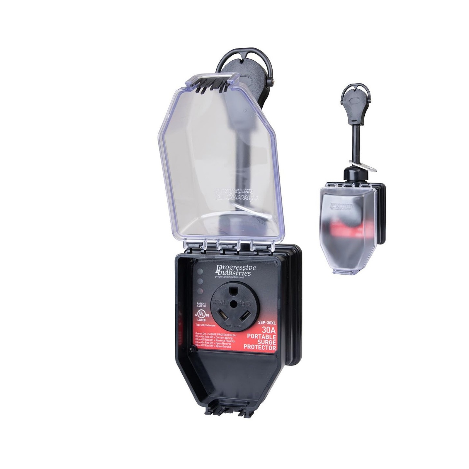 Progressive Industries SSP-30XL Portable RV Smart Surge Protector, Black, 30 ...