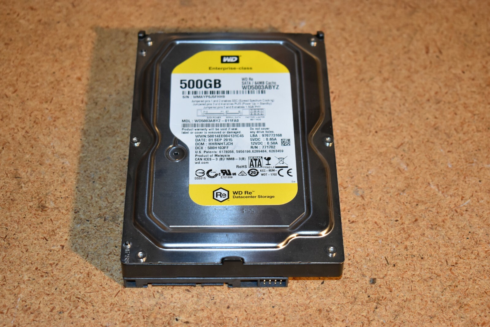 Western Digital Enterprise WD5003ABYZ 500GB 7200 RPM 64MB Cache SATA 6.0Gb/s 3.5
