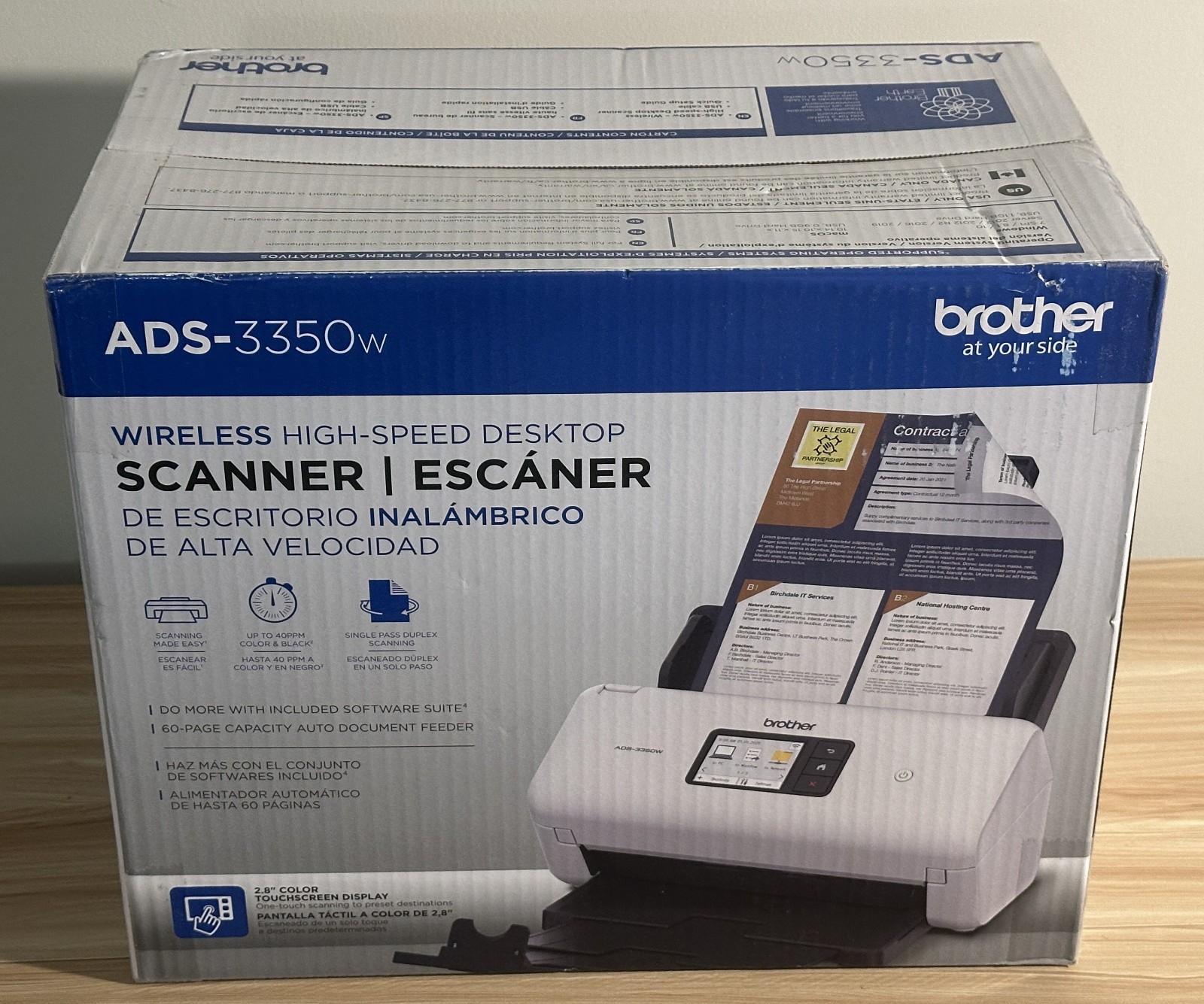 Brother ADS-3350W Wireless High-Speed Desktop Scanner | 2.8-inch Touchscreen |