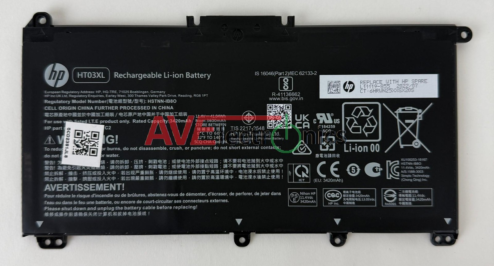 OEM Genuine Original Battery for HP 14-df0013cl, 255 G7 HT03XL L11119-855