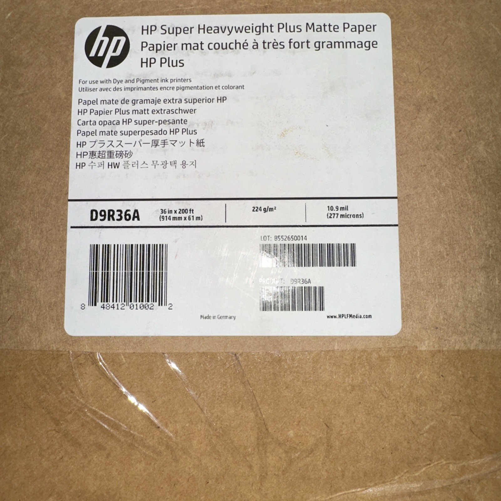 HP Super Heavyweight Plus Matte Paper; 36" x 200' Roll - D9R36A