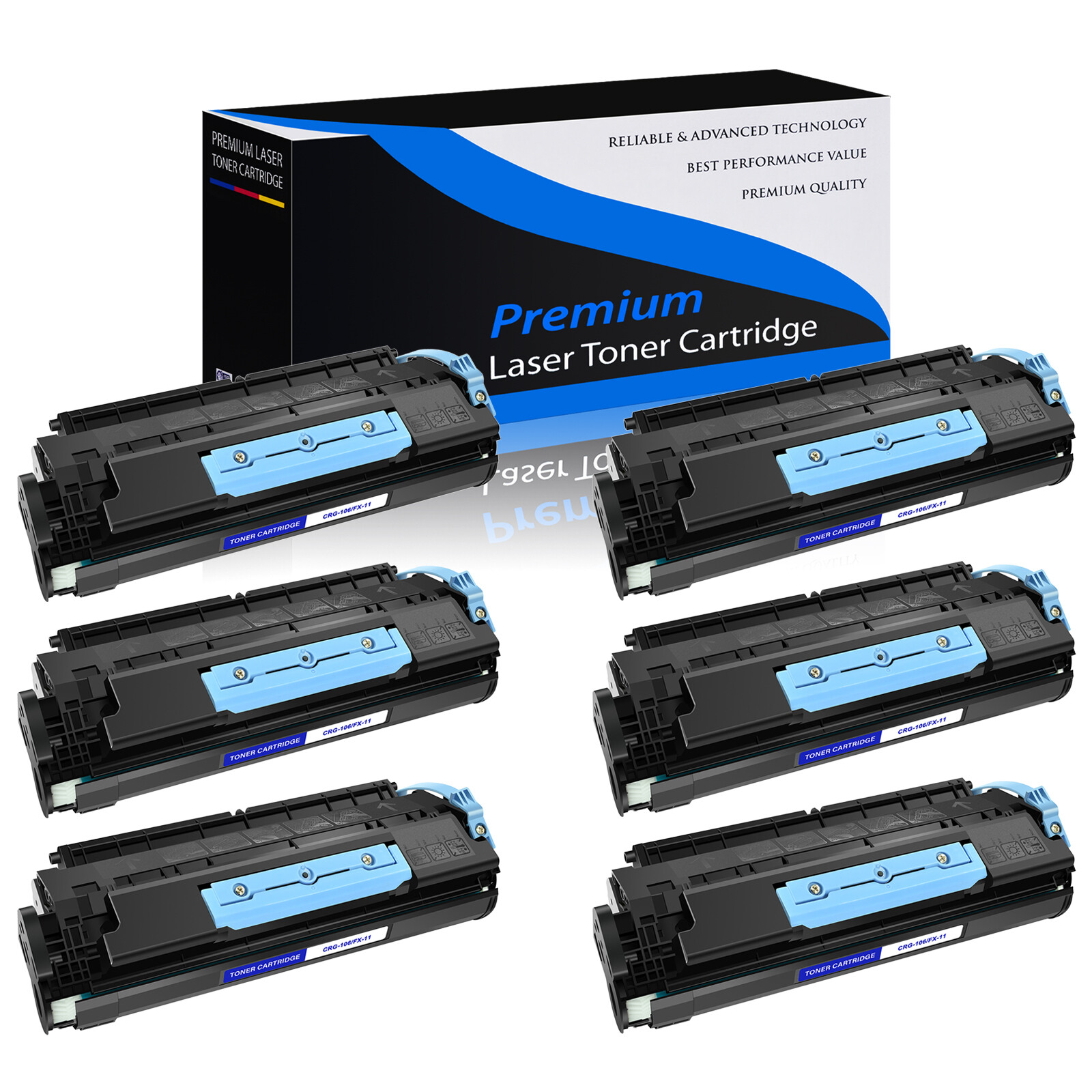 6PK Black C106 0264B001 Toner for Canon ImageClass MF6550 MF6560 MF6590 106