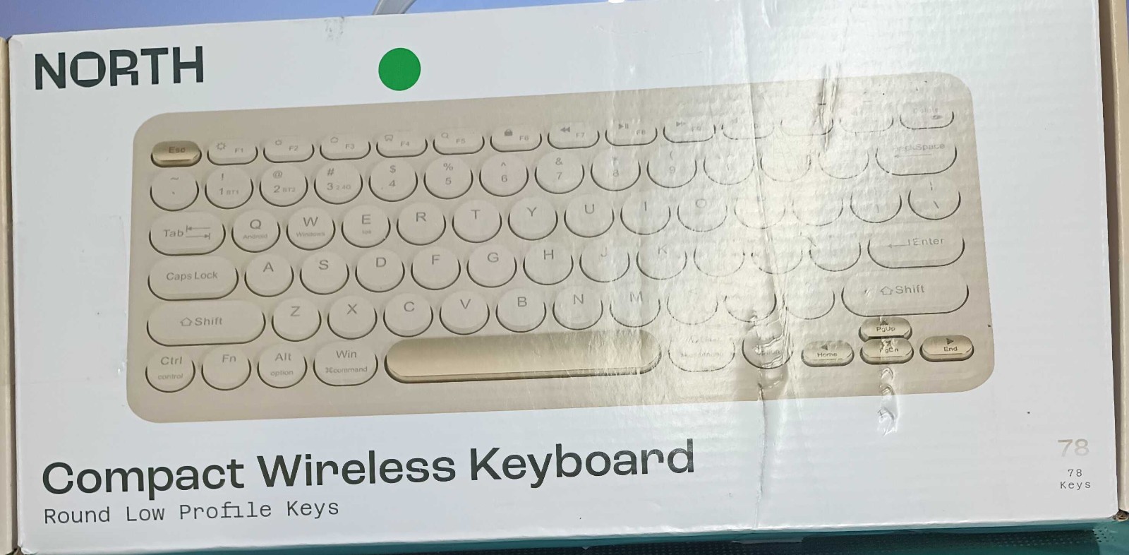 North Compact Round Key Wireless Keyboard - Beige