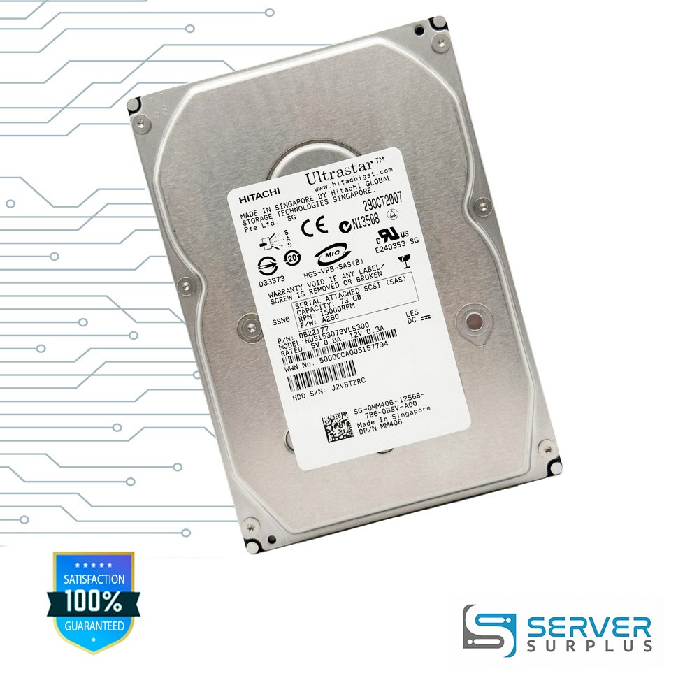 Hitachi Ultrastar 73GB SAS 15000 RPM 3.5 in Enterprise HDD | 0B22177