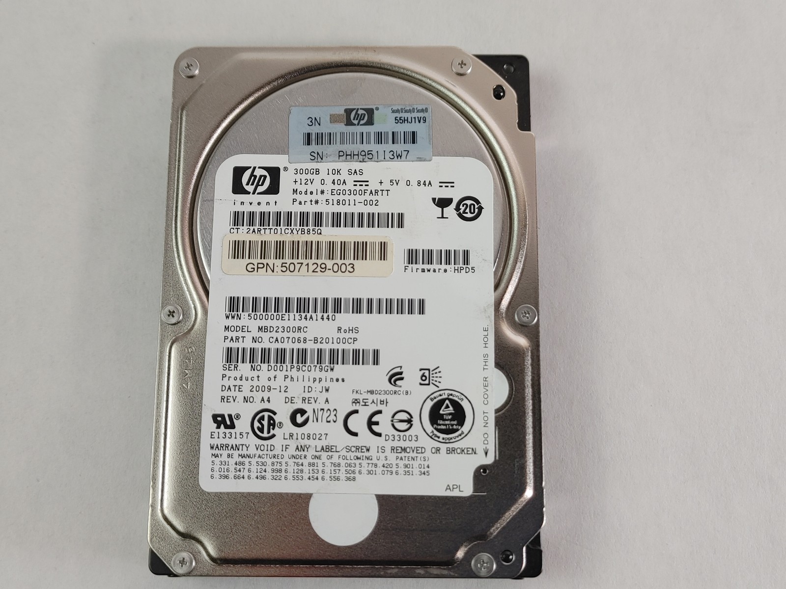 Fujitsu HP MBD2300RC 300 GB 2.5 in SAS 2 Server Hard Drive