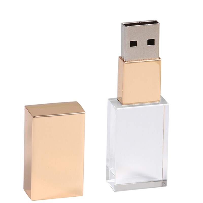 Crystal Gift Free Logo USB 2.0 Flash Drive Real Capacity Pen Drive Memory Stick