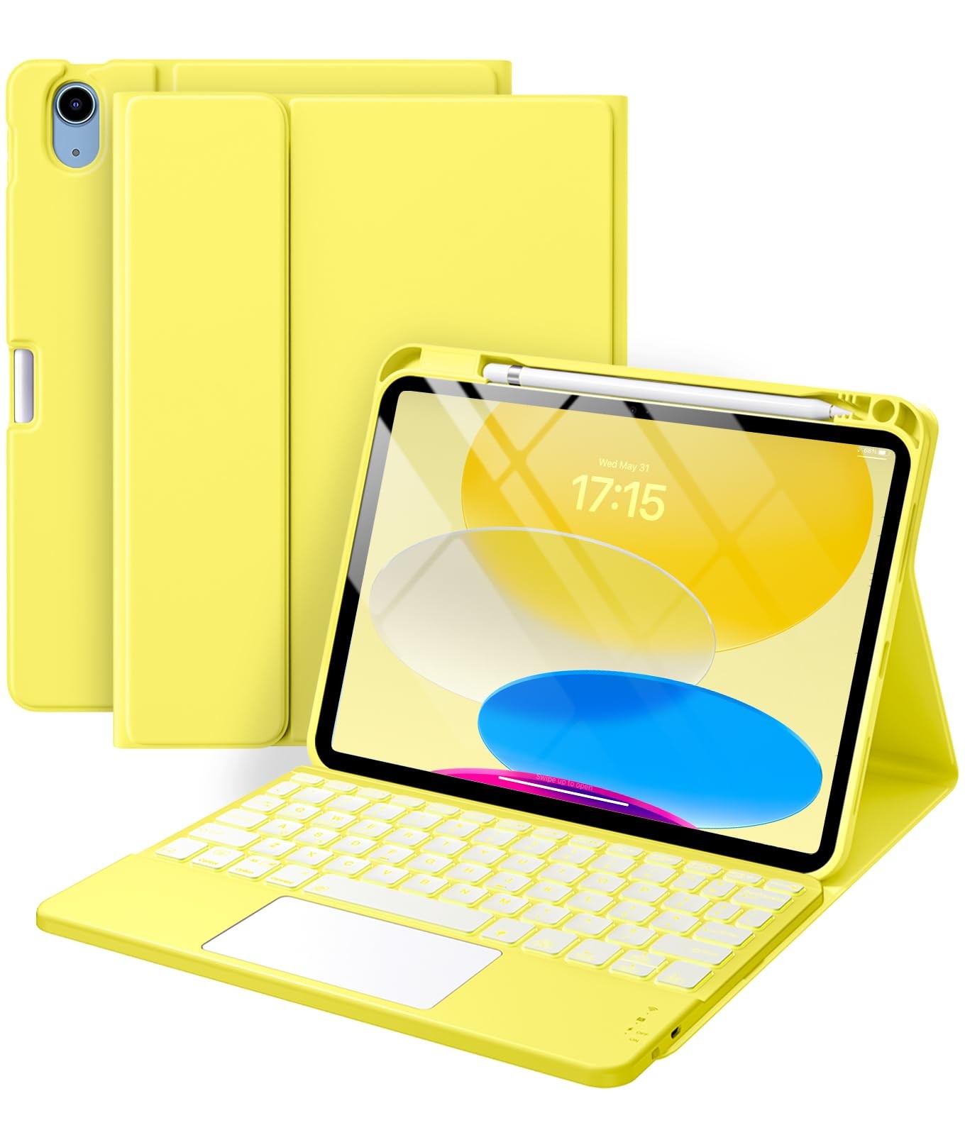 Harvopu Compatible for iPad 11th 10th Generation Case with Keyboard, Folio Cover
