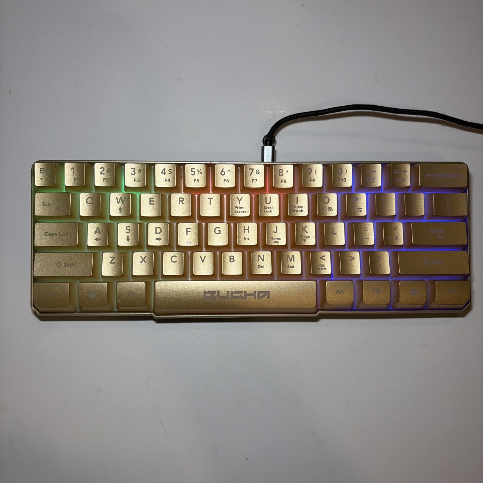 Bugha Bugha-LED 60% Illuminated Gaming Keyboard Gold Wired Micro-USB GA-0043