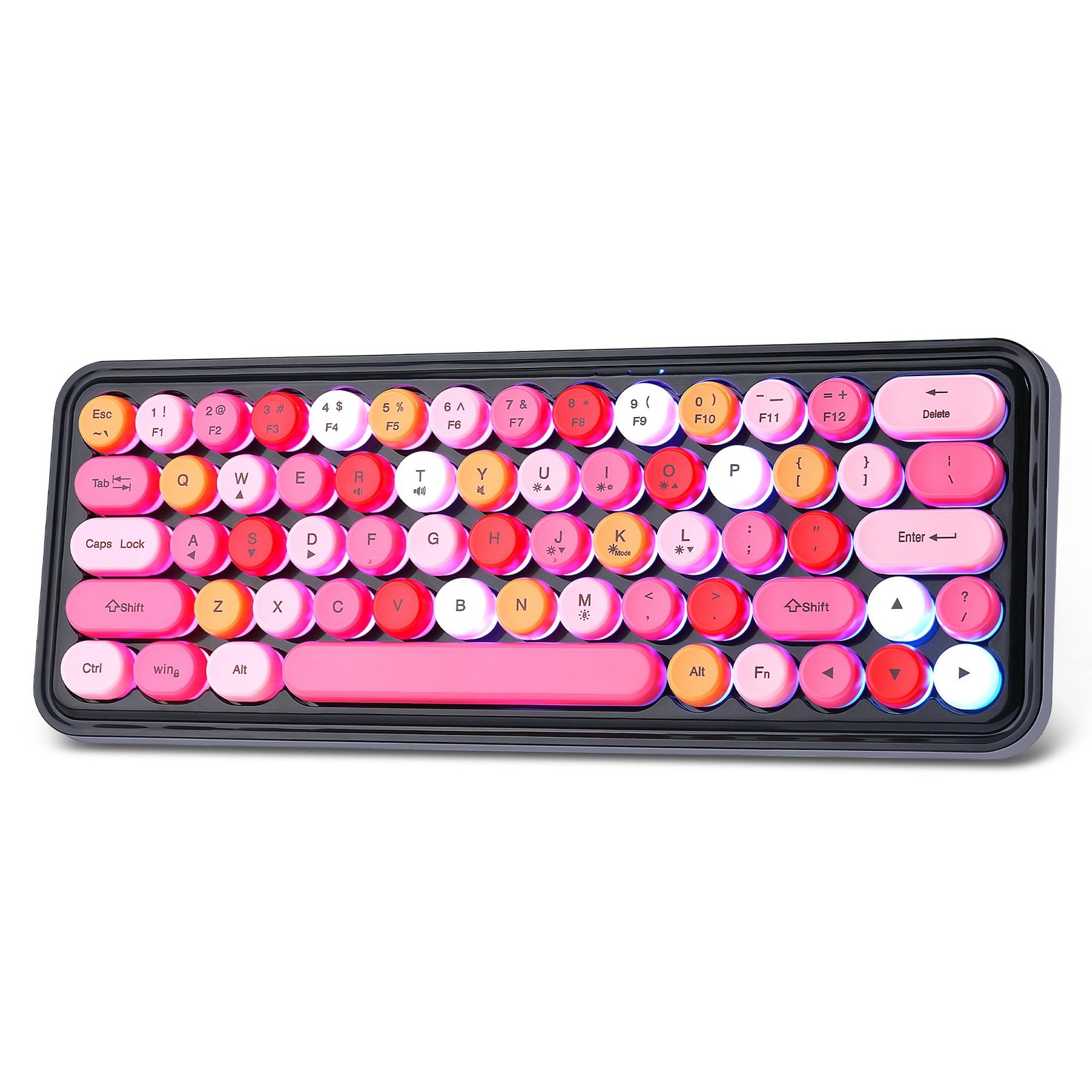 Wired RGB Creamy Typewriter Keyboard 65% Retro LED Membrane Gaming Black