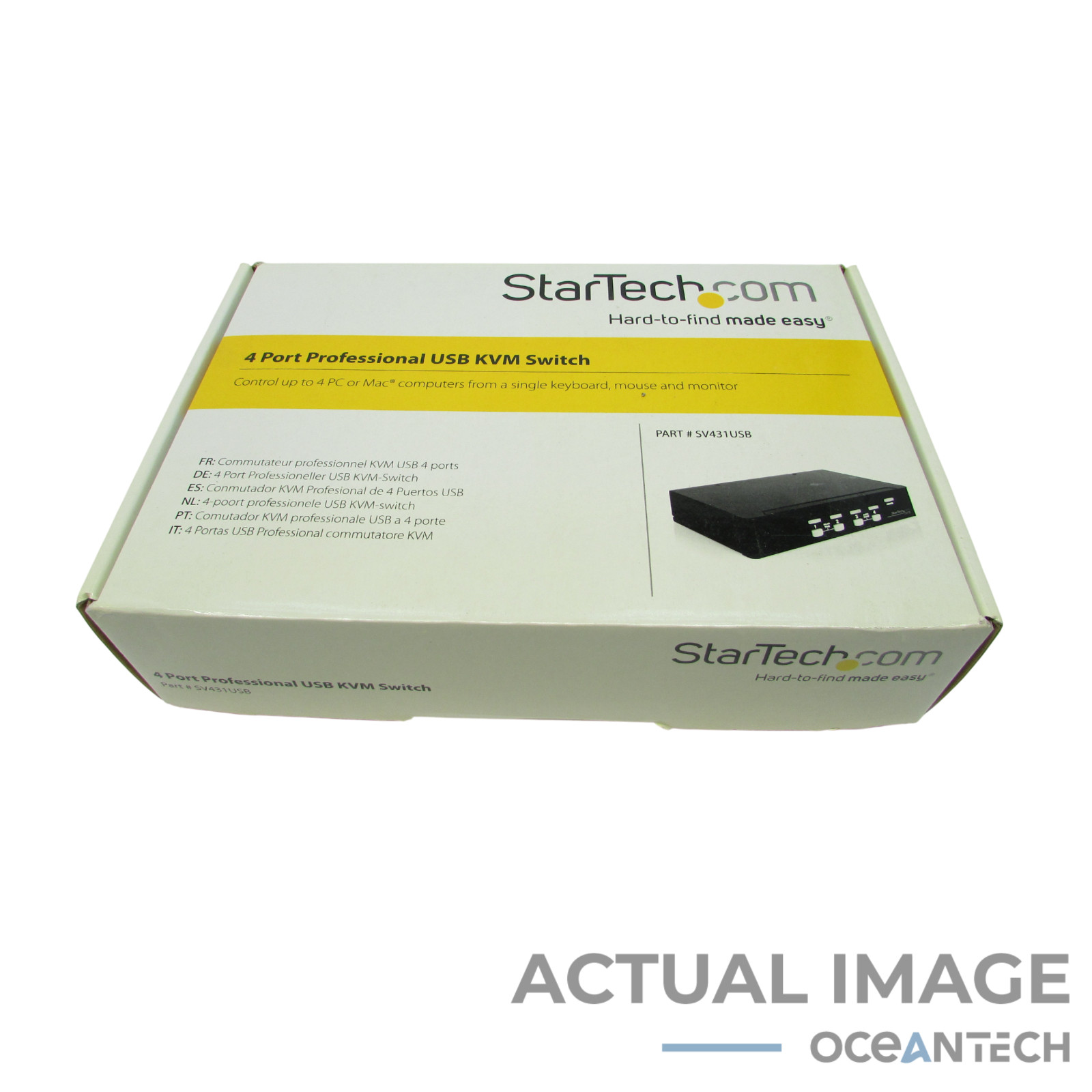 New Startech SV431USB 4 Port VGA USB KVM Switch with Hub - 1U Rack-mountable