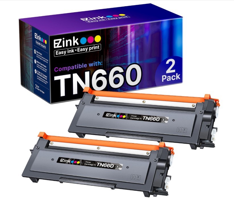 ✅ E-Z Ink TN660 TN630 Toner Cartridge Compatible for Brother QTY 2 Black