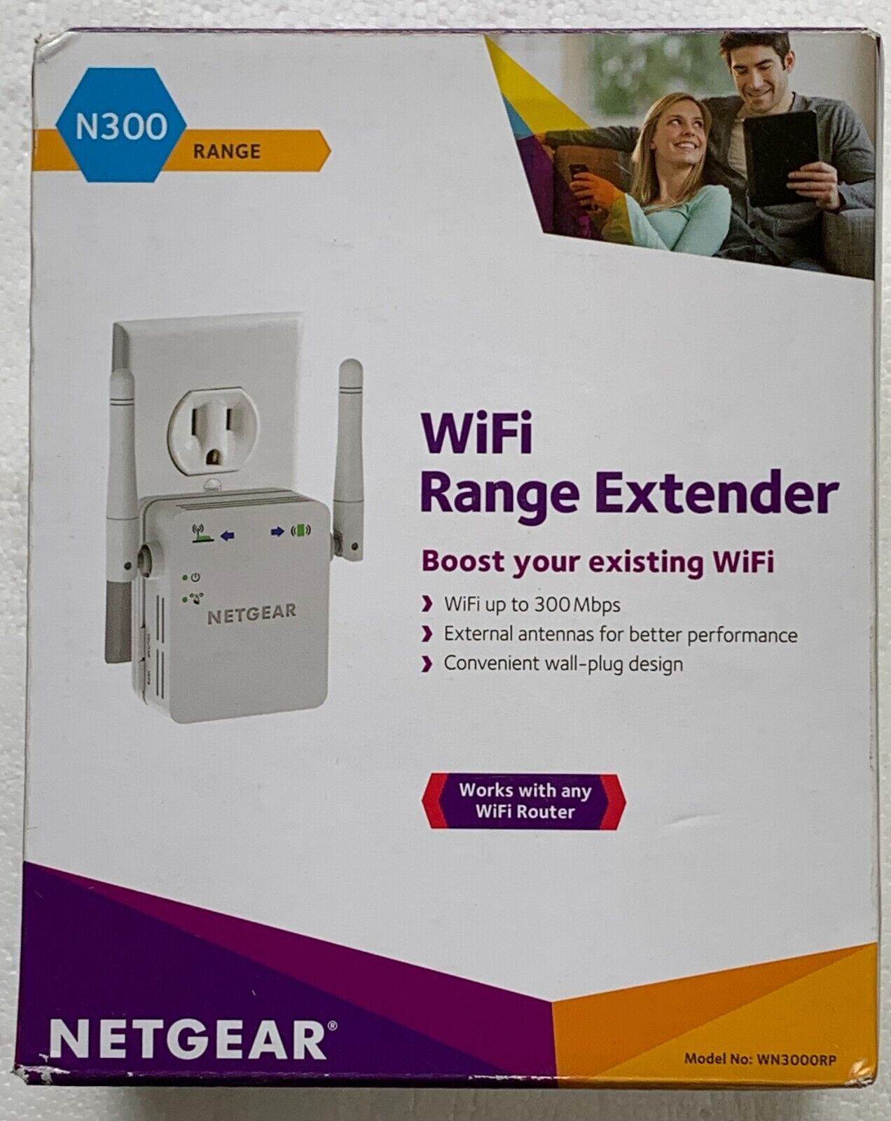 NETGEAR WN3000RP Universal WiFi Range Extender - White