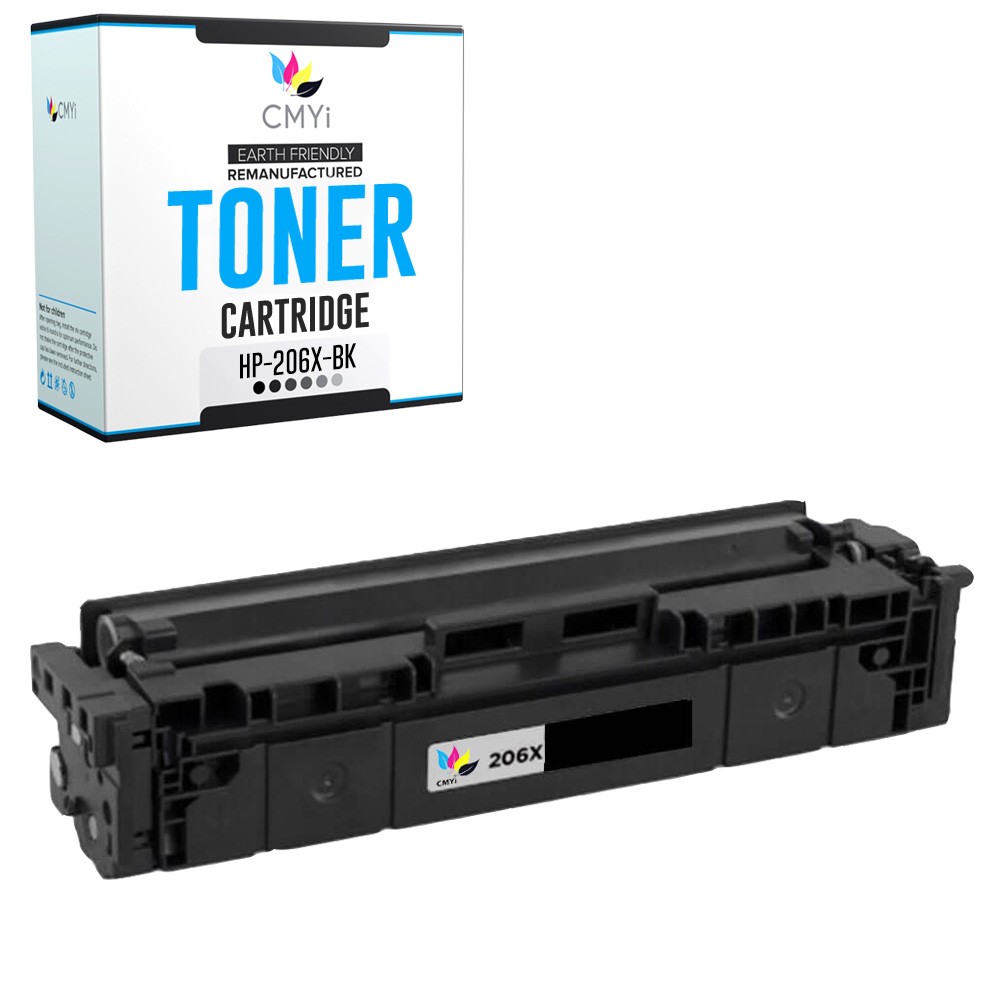 1-Pack CMYi Replacement 206X Black Toner for HP Color LaserJet Pro M255dn M255dw