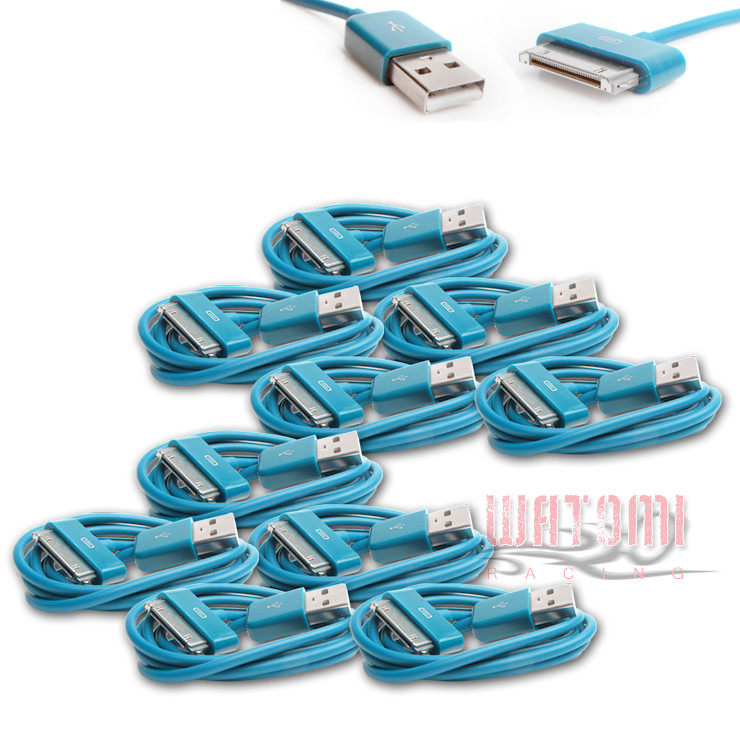 10X 3FT USB 30PIN AQUA BLUE CABLE DATA CHARGER FOR GALAXY TAB 7" 8.9" 10.1"