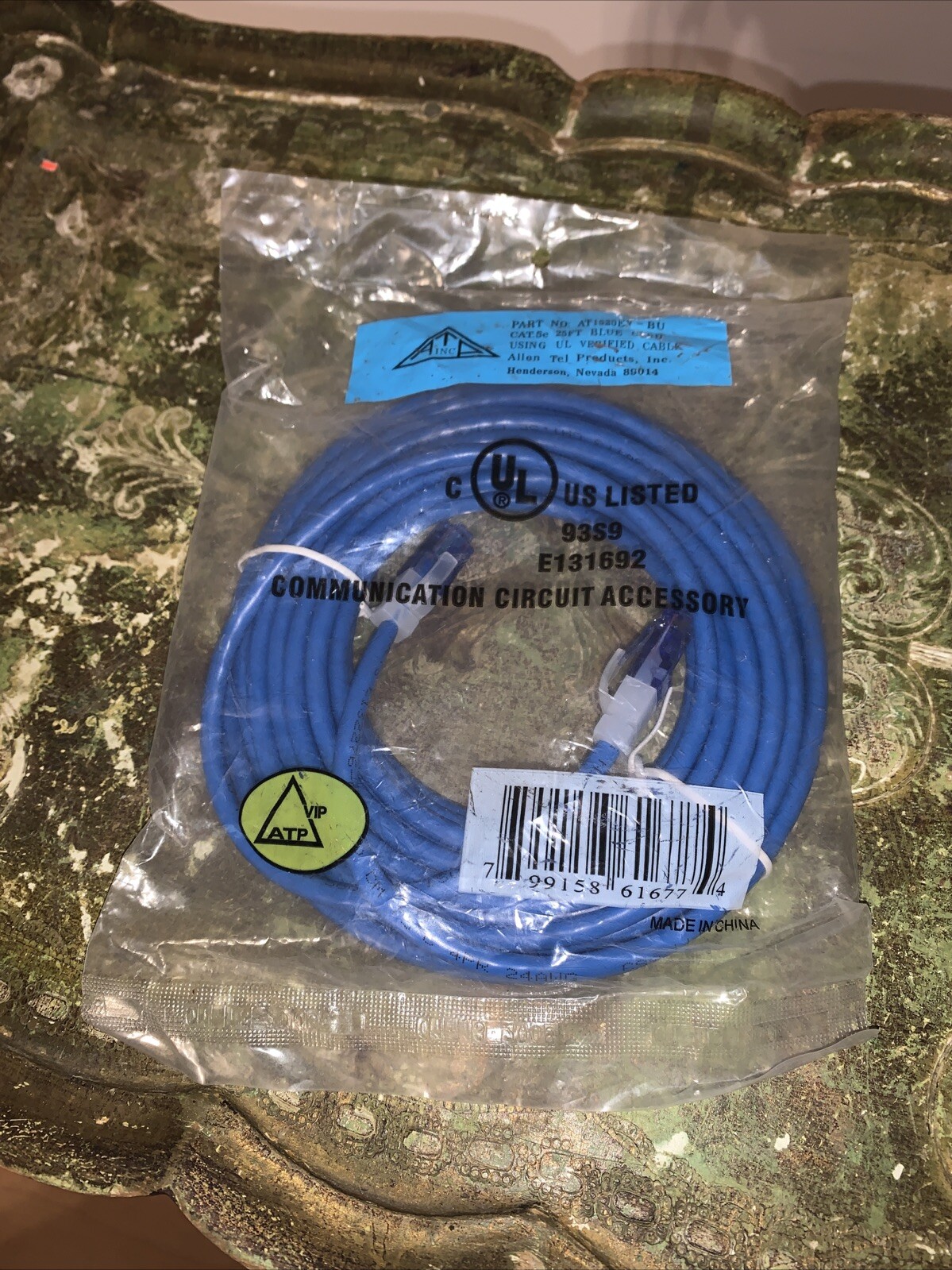 Allen Tel AT1525EV-BU Category 6 Patch Cord, 25-Foot Length, Blue, AT15 Series