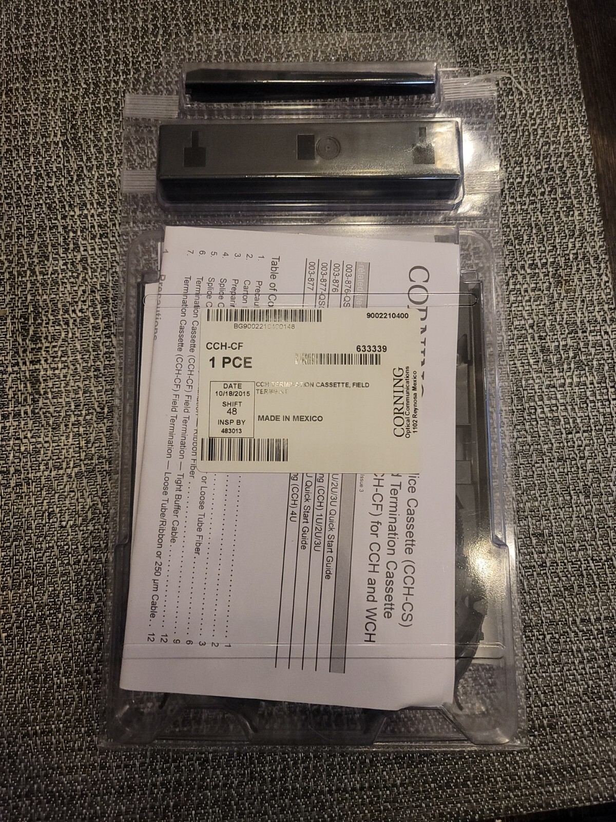 CCH termination cassette, field terminat