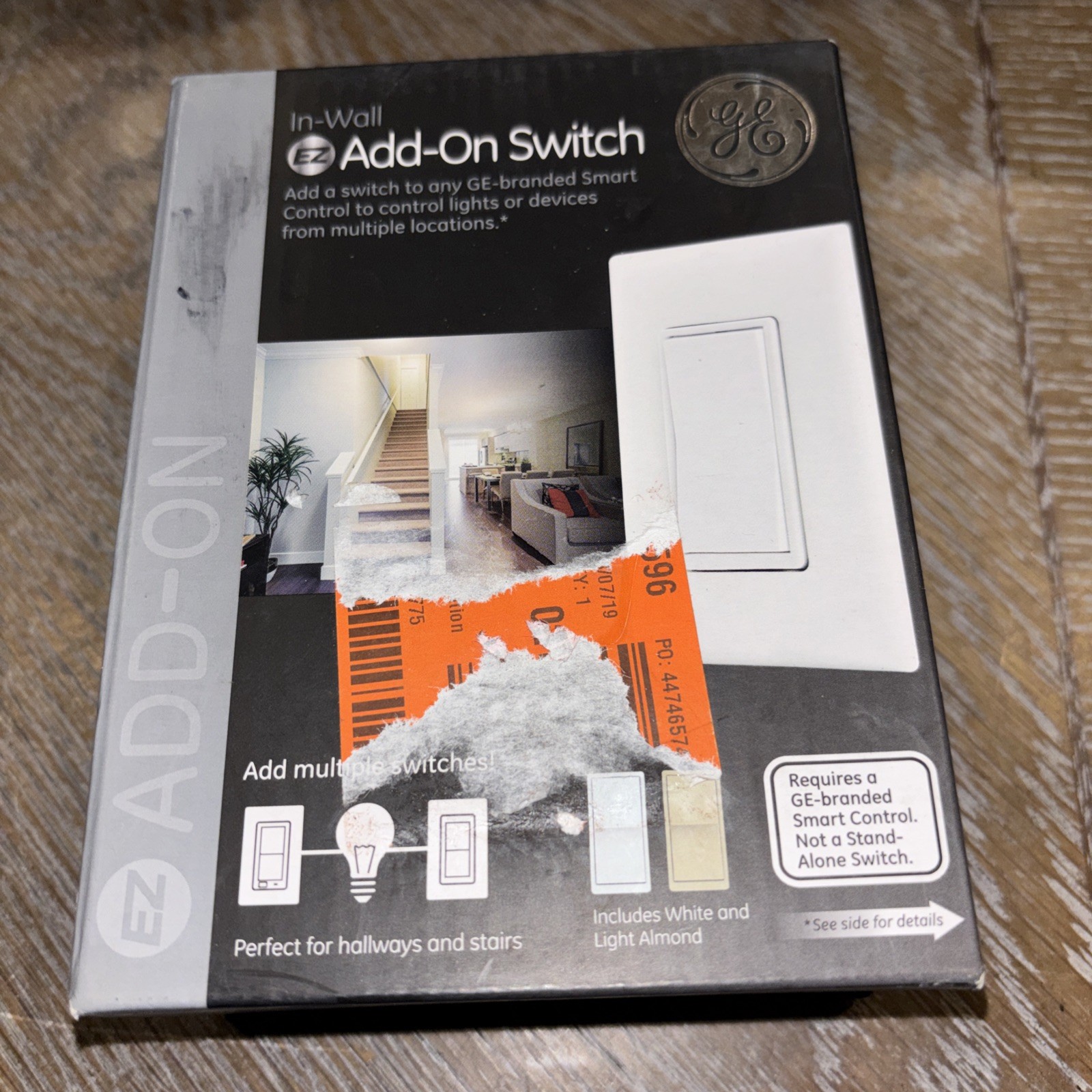 GE 12723 ADD-ON Switch ZW2004 For GE Smart Control  Zigbee, Z-Wave New Sealed