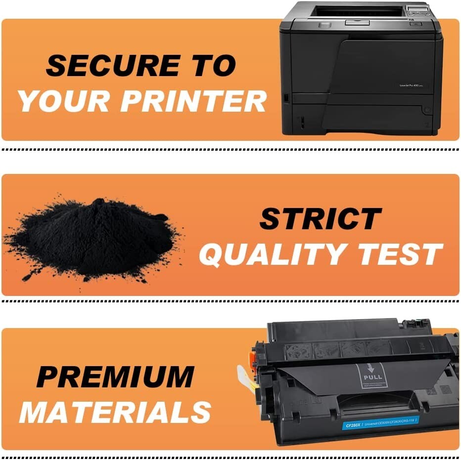 V4INK 1PK Compatible Toner Cartridge Replacement for HP 80X CF280X 80A Toner