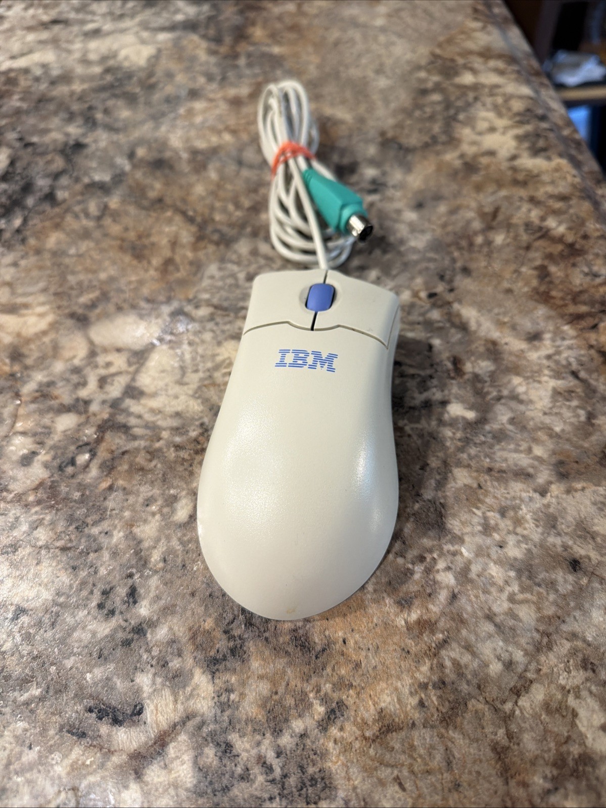 Vintage IBM Active Scroll PS/2 Computer Mouse White 09N5514 VG Cond See Pics